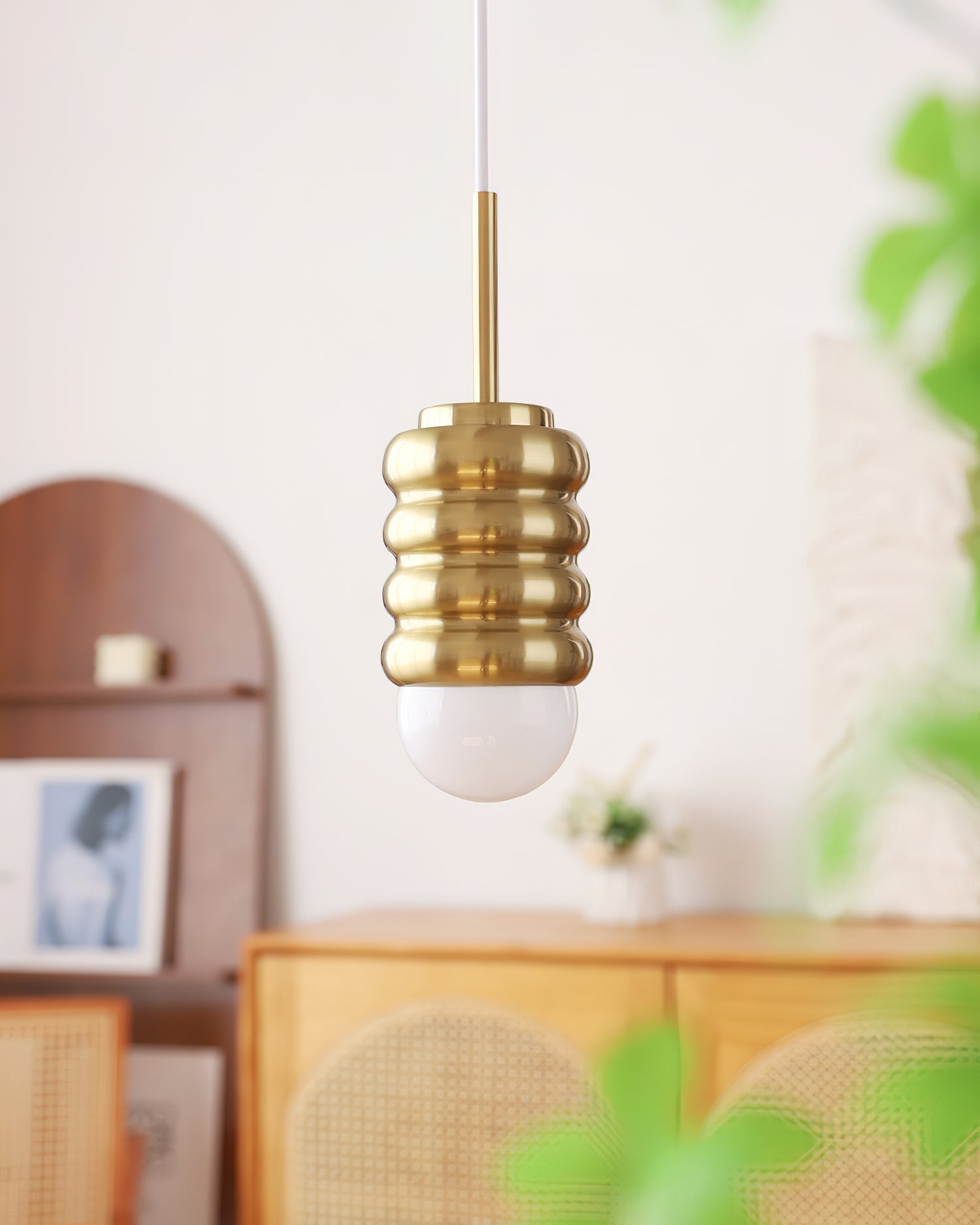 Pendelleuchte Gerippte Keramik Midcentury-Letslighting