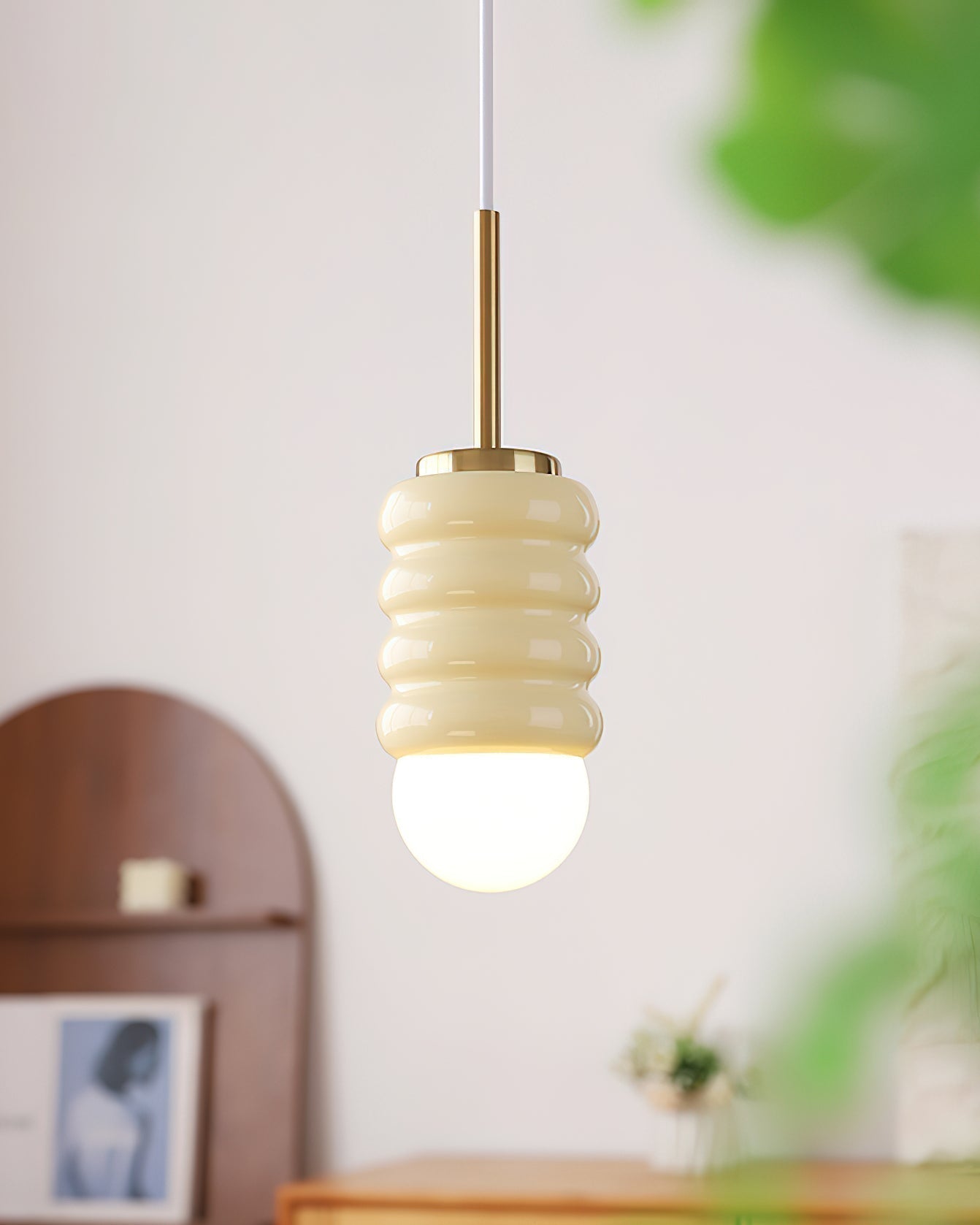 Pendelleuchte Gerippte Keramik Midcentury-Letslighting