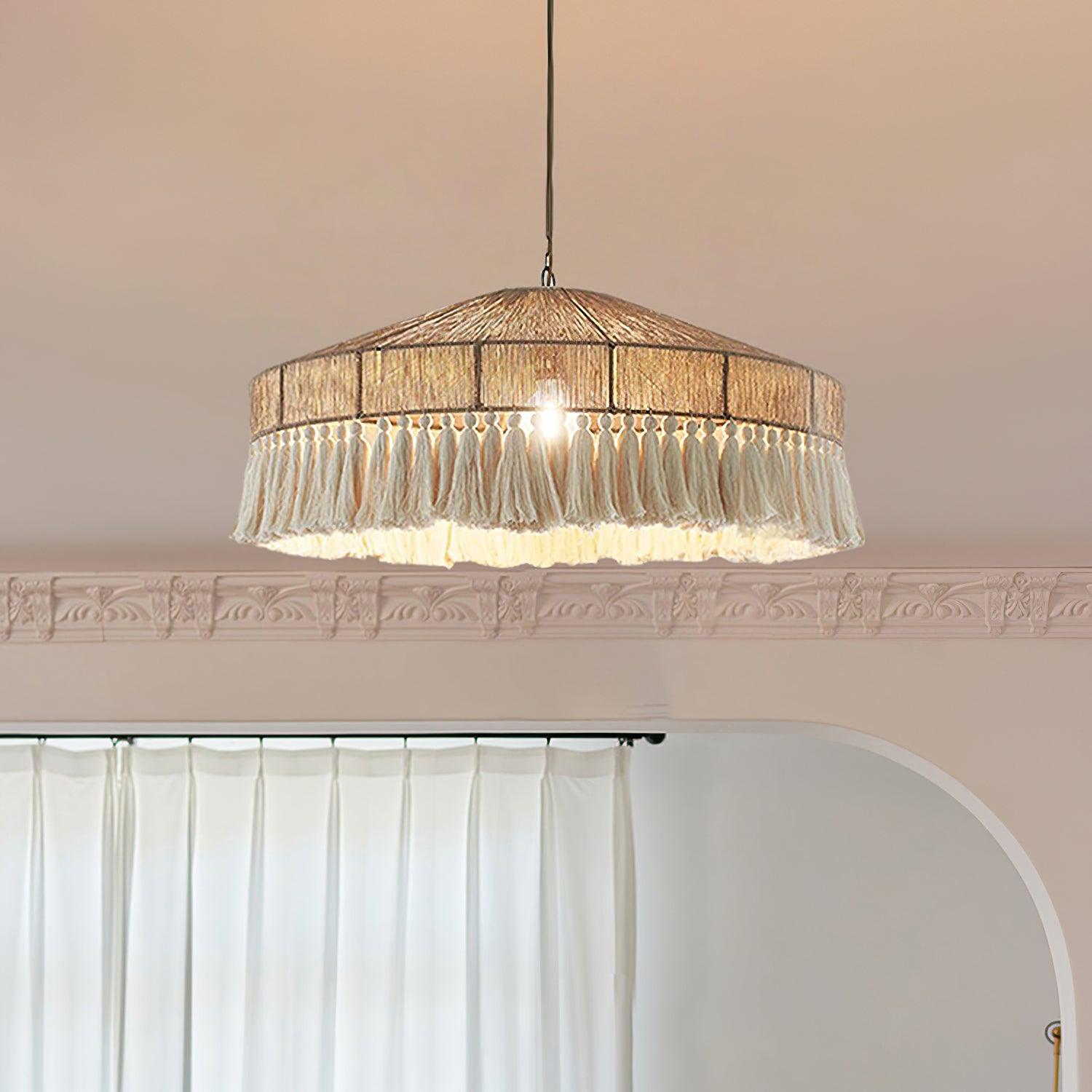 Duvia Kronleuchter Boho Quaste Naturfaser Pendelleuchte-Letslighting