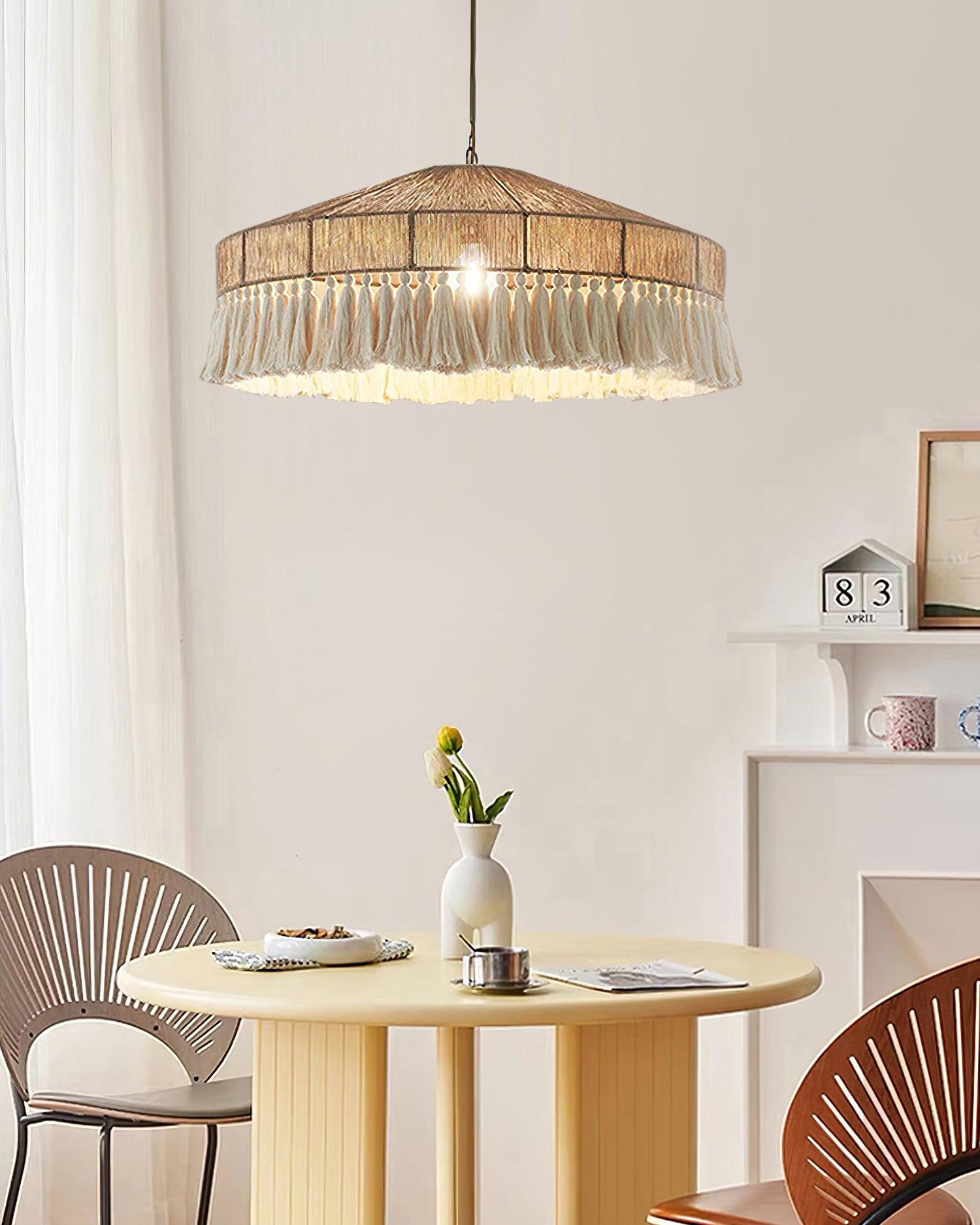 Duvia Kronleuchter Boho Quaste Naturfaser Pendelleuchte-Letslighting