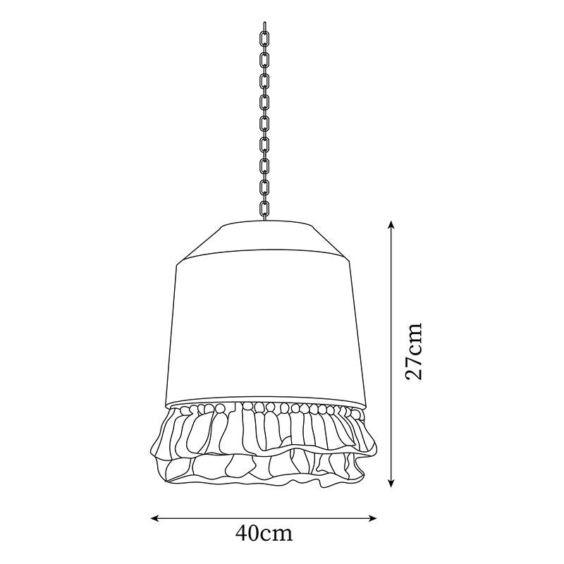 Pendant Lamp Cotton Yarn Shade Ruffled Fringe Boho Handmade-Letslighting