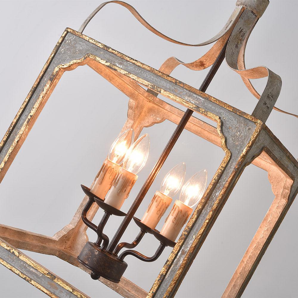 Lustra Kronleuchter Rustikal Würfel Vintage Rahmen-Letslighting