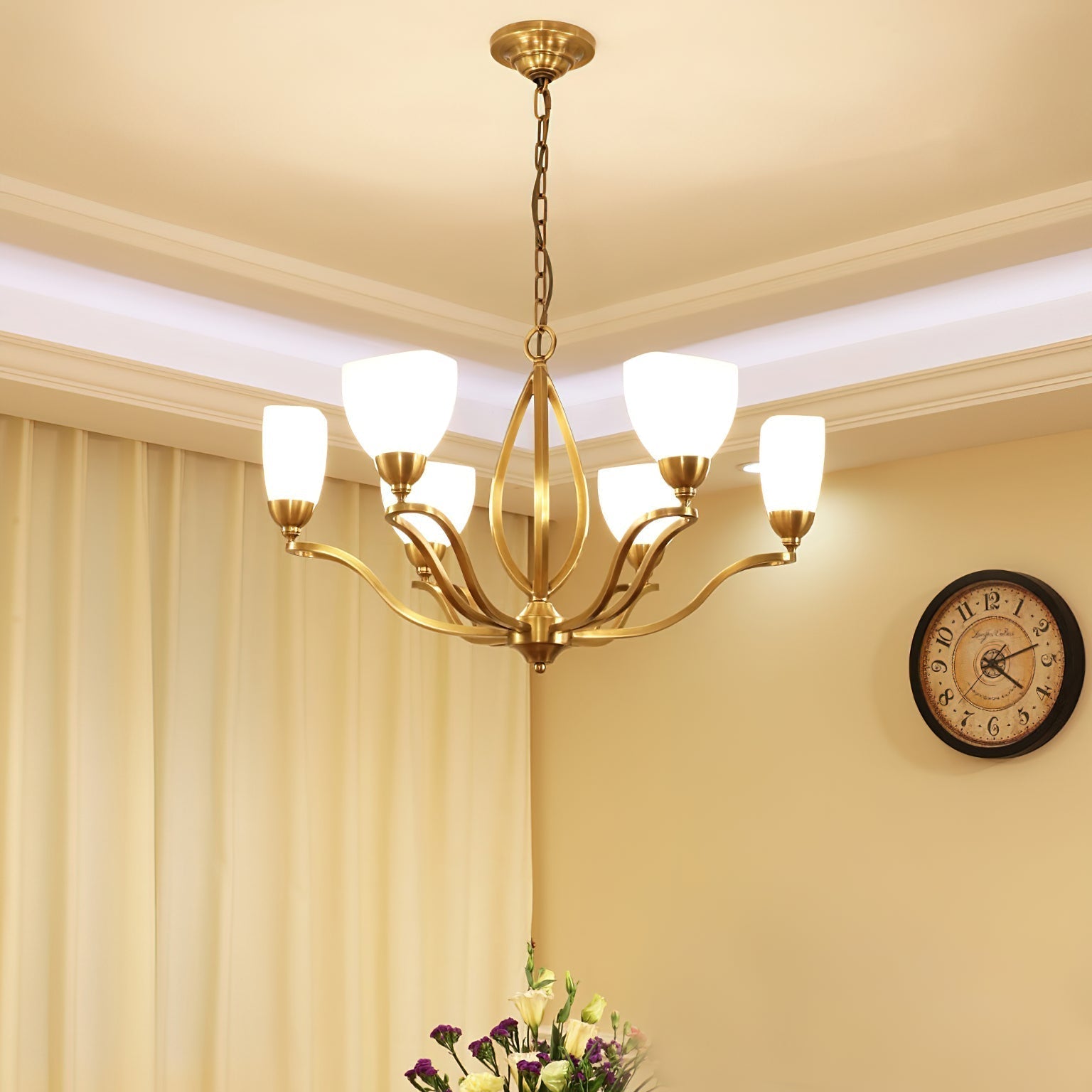 Dvaluvyj Postmoderner Luxus Messing-Glas-Kronleuchter-Letslighting