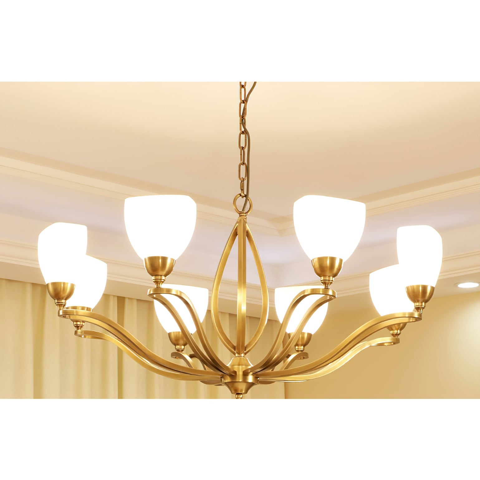 Dvaluvyj Postmoderner Luxus Messing-Glas-Kronleuchter-Letslighting