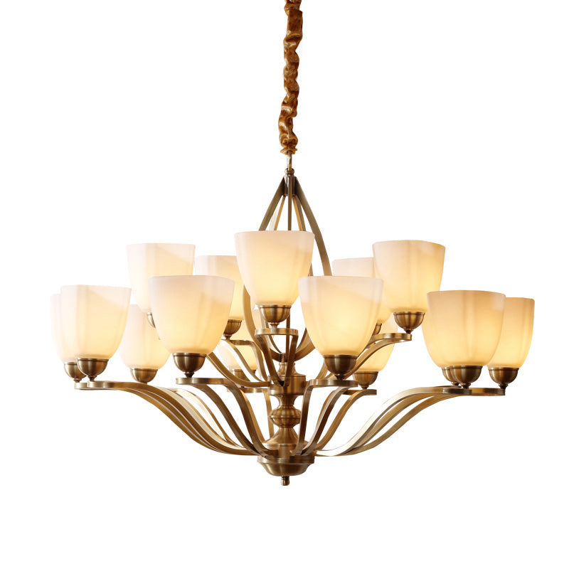 Dvaluvyj Postmoderner Luxus Messing-Glas-Kronleuchter-Letslighting