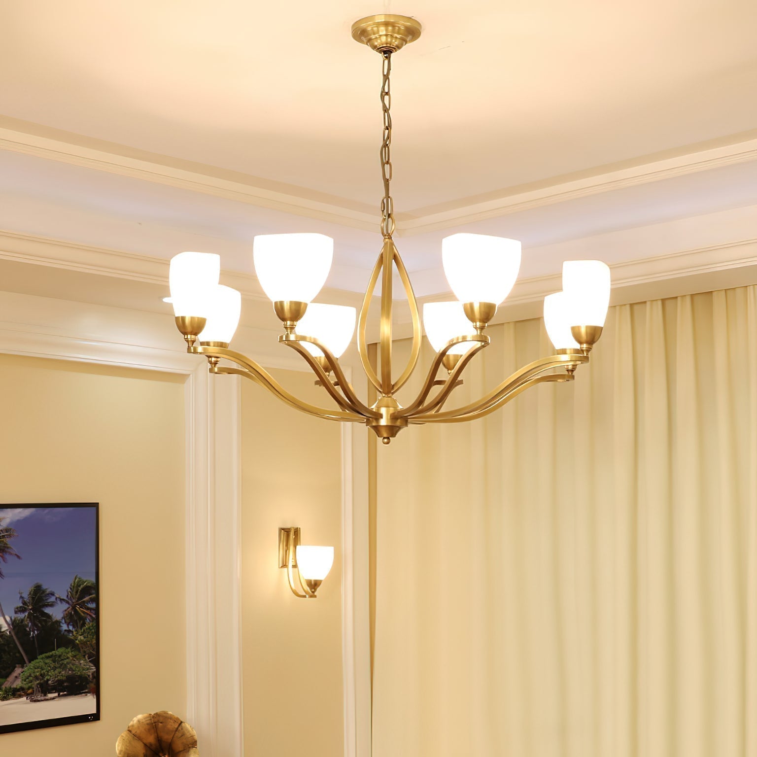 Dvaluvyj Postmoderner Luxus Messing-Glas-Kronleuchter-Letslighting