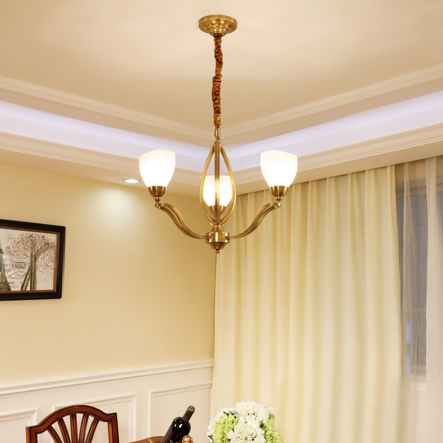 Dvaluvyj Postmoderner Luxus Messing-Glas-Kronleuchter-Letslighting