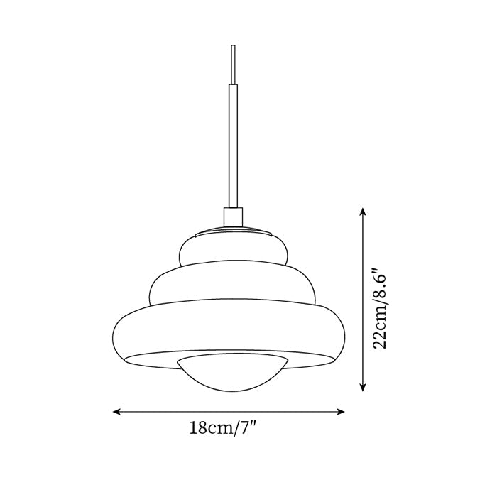 Vortex Moderne Pendelleuchte aus Metall und Glas-Letslighting