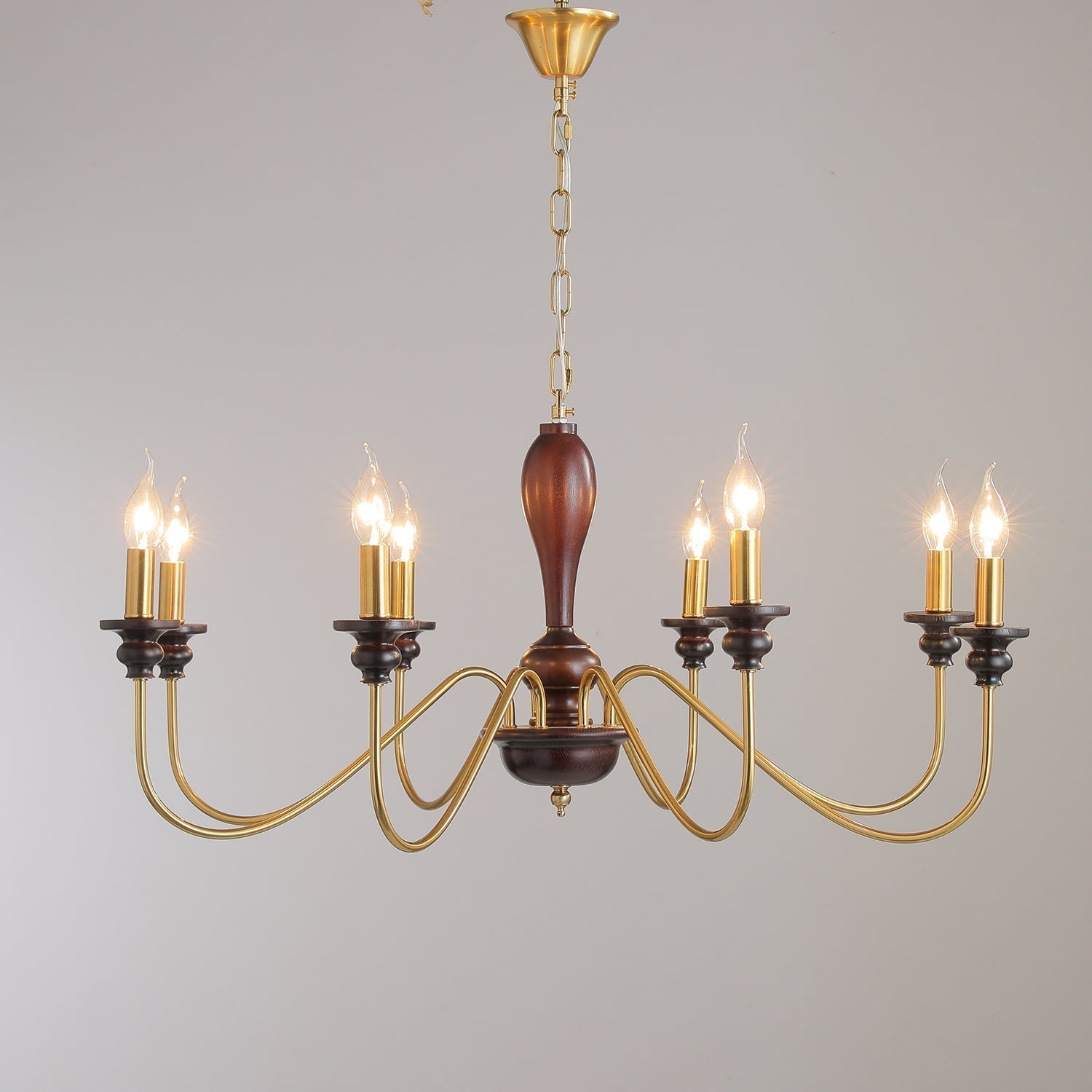 Ilvenan Traditioneller Eleganter Kronleuchter aus Vintage-Holz-Letslighting