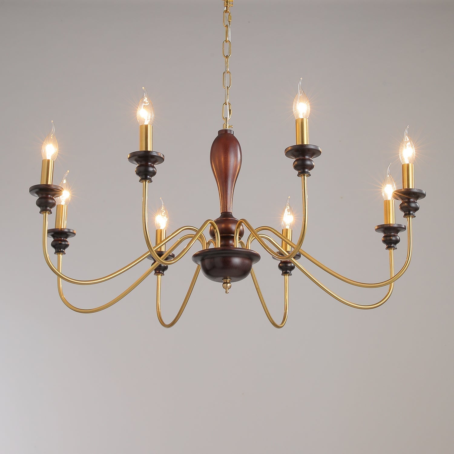 Ilvenan Traditioneller Eleganter Kronleuchter aus Vintage-Holz-Letslighting