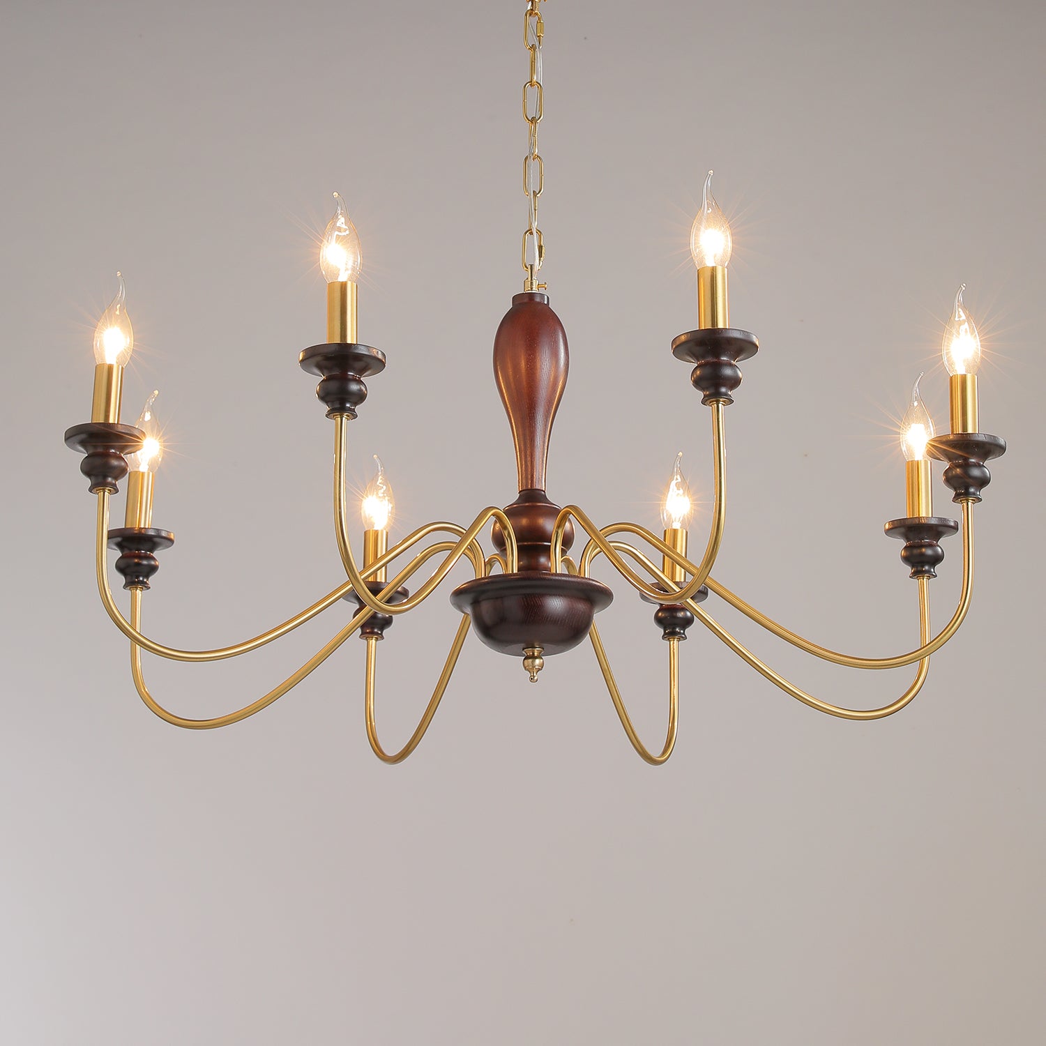 Ilvenan Traditioneller Eleganter Kronleuchter aus Vintage-Holz-Letslighting
