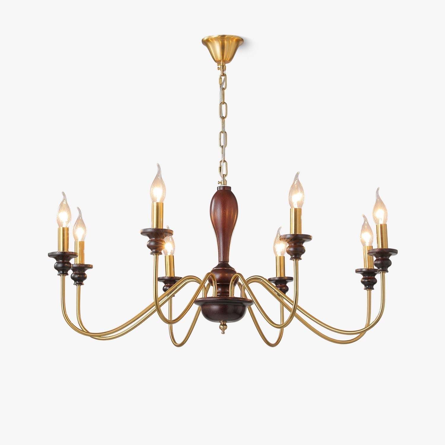 Ilvenan Traditioneller Eleganter Kronleuchter aus Vintage-Holz-Letslighting