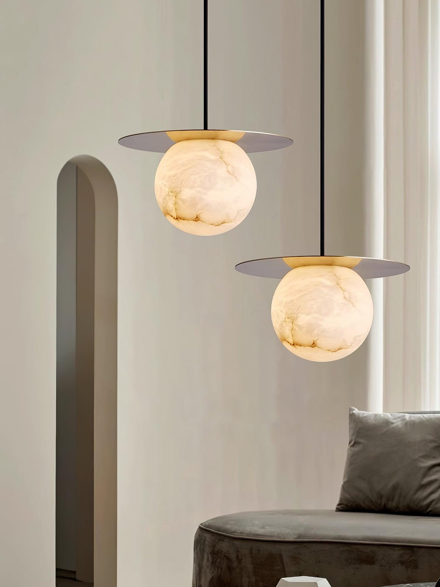 Nyvelyra Sphere Alabaster Pendant Light - Neutralighting