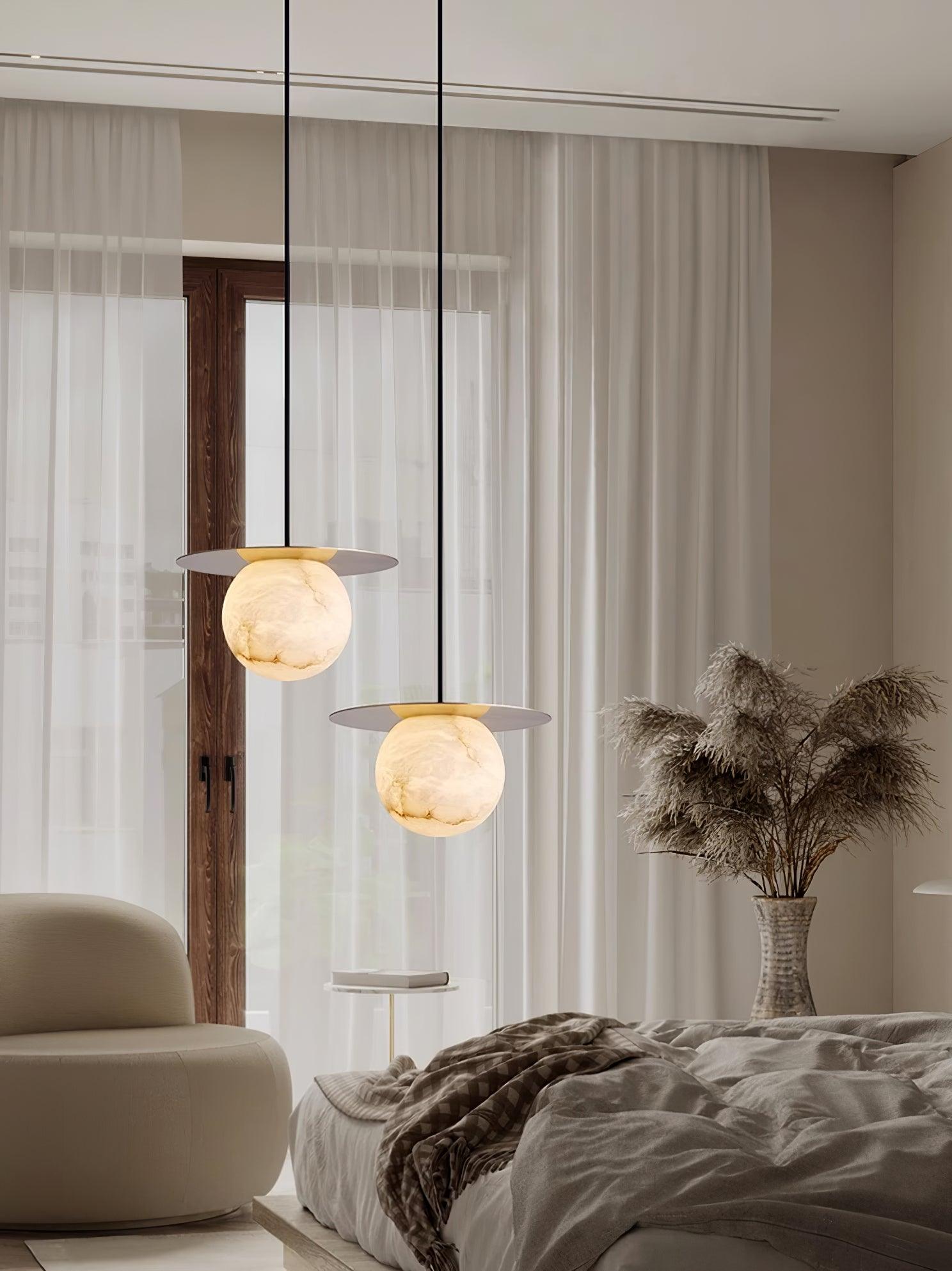 Nyvelyra Sphere Alabaster Pendant Light - Neutralighting
