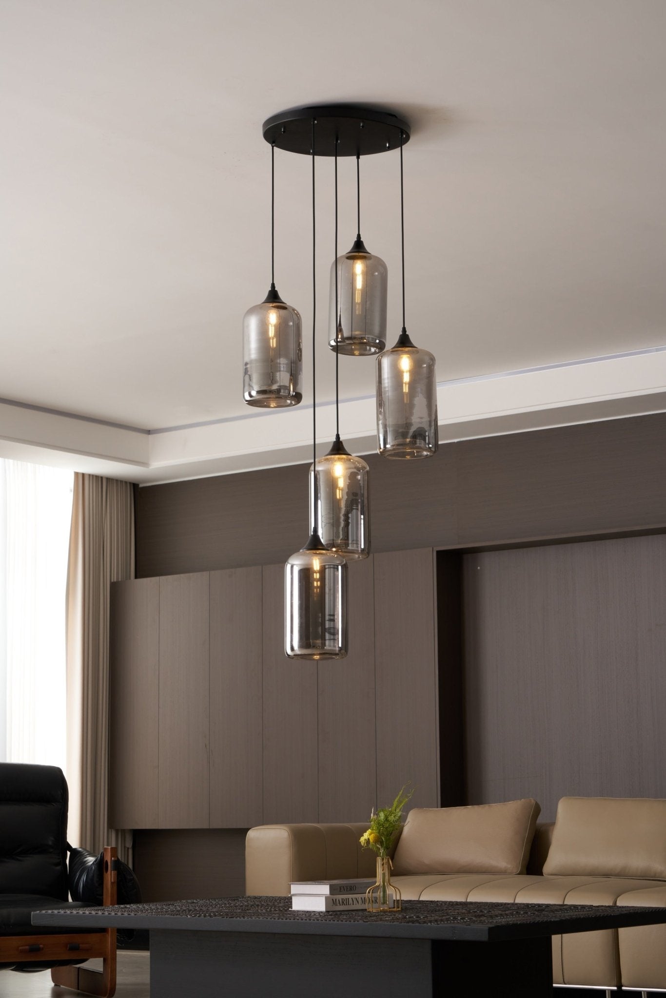 Mirelia Industrielle Pendelleuchte aus Glas-Letslighting