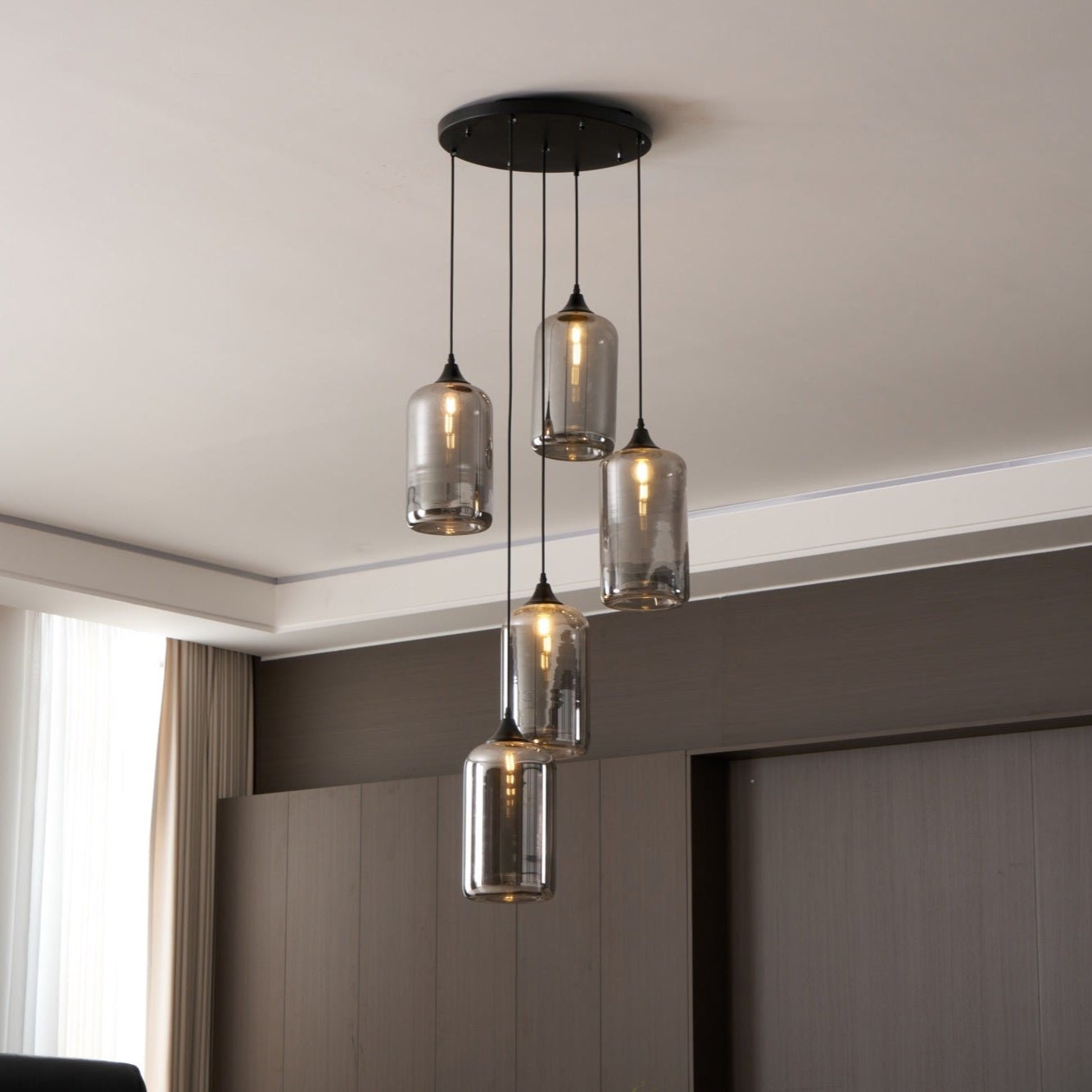 Mirelia Industrielle Pendelleuchte aus Glas-Letslighting