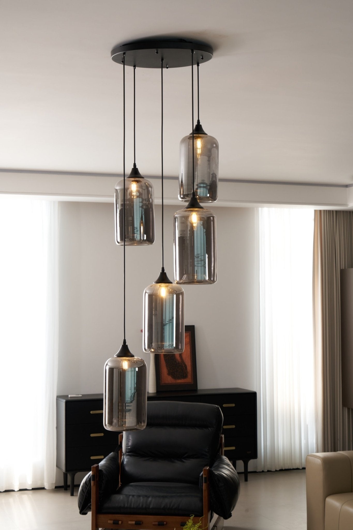 Mirelia Industrielle Pendelleuchte aus Glas-Letslighting