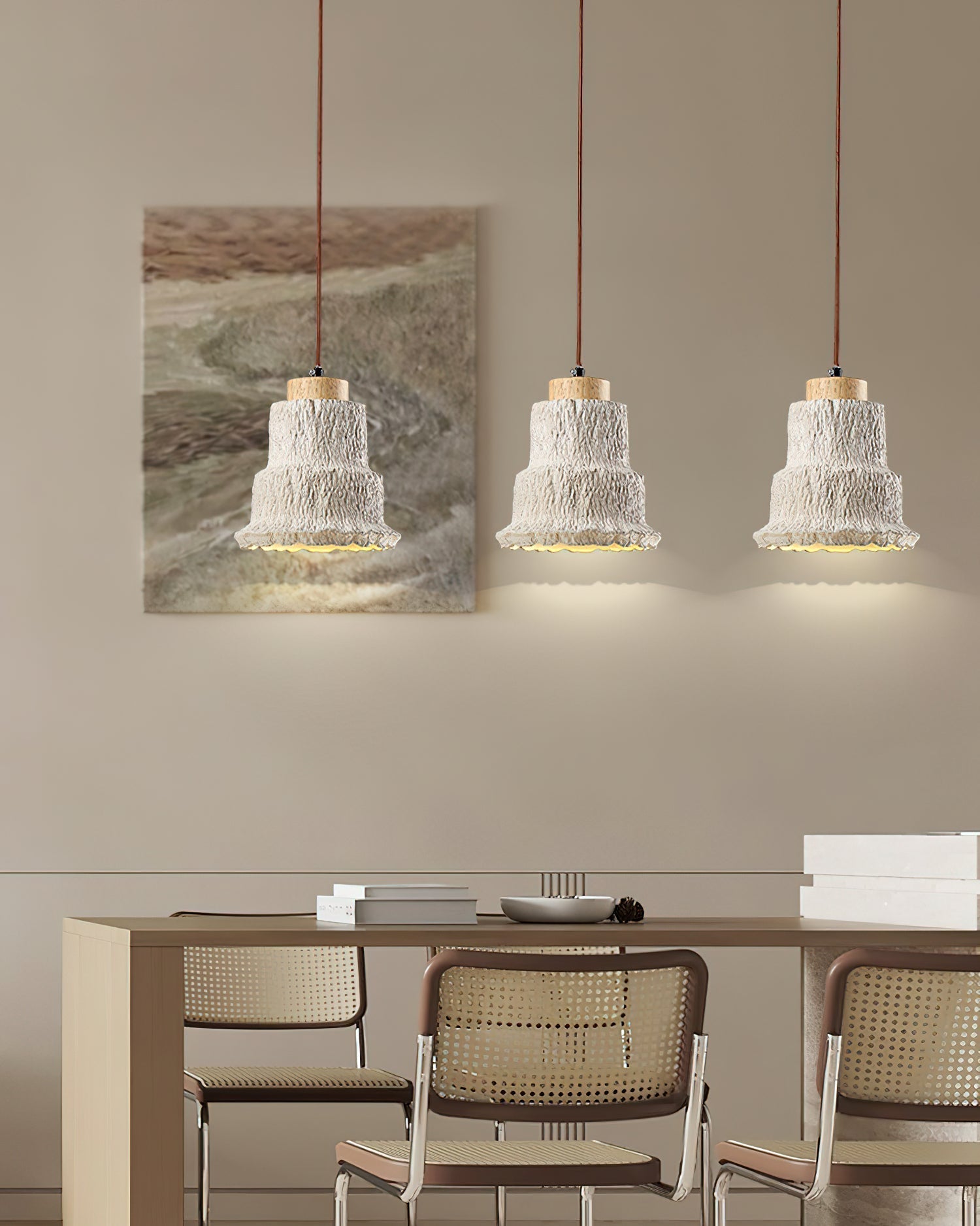 Esilara Tiered Travertine Pendant Light - Neutralighting