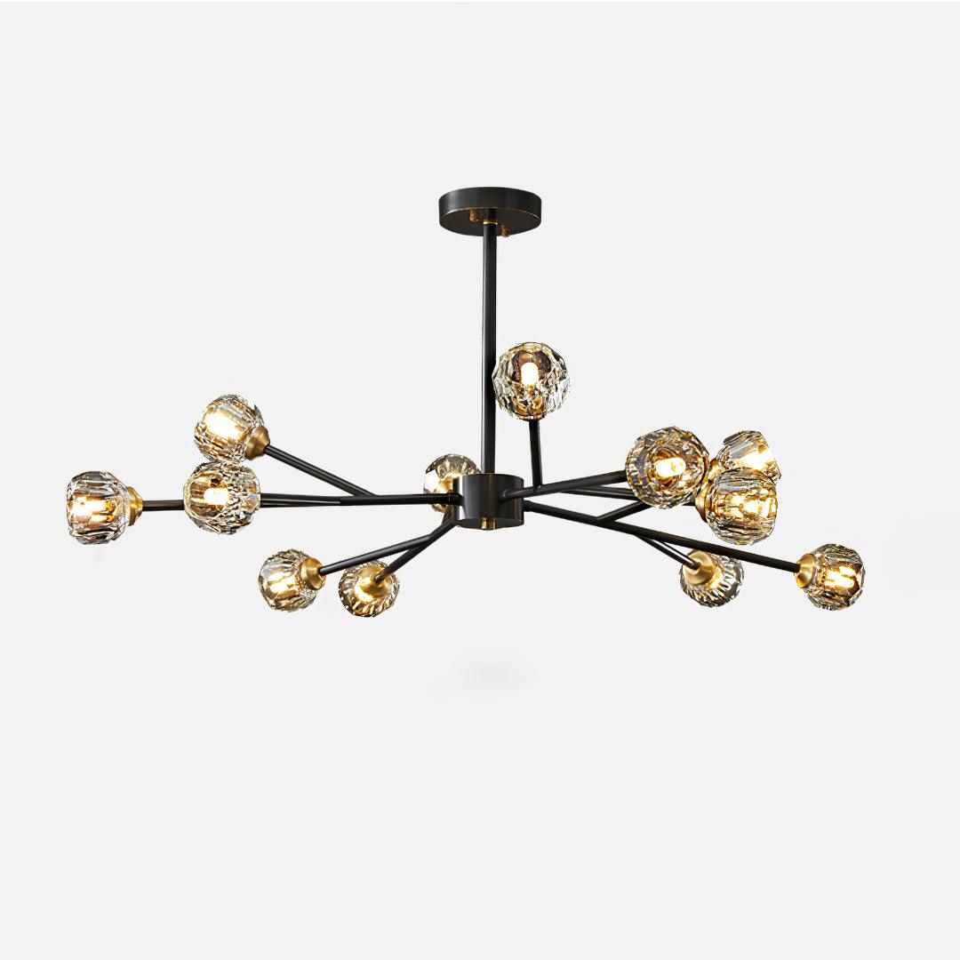Lustra Kristallkugel Pendelleuchte Messing Cluster-Letslighting