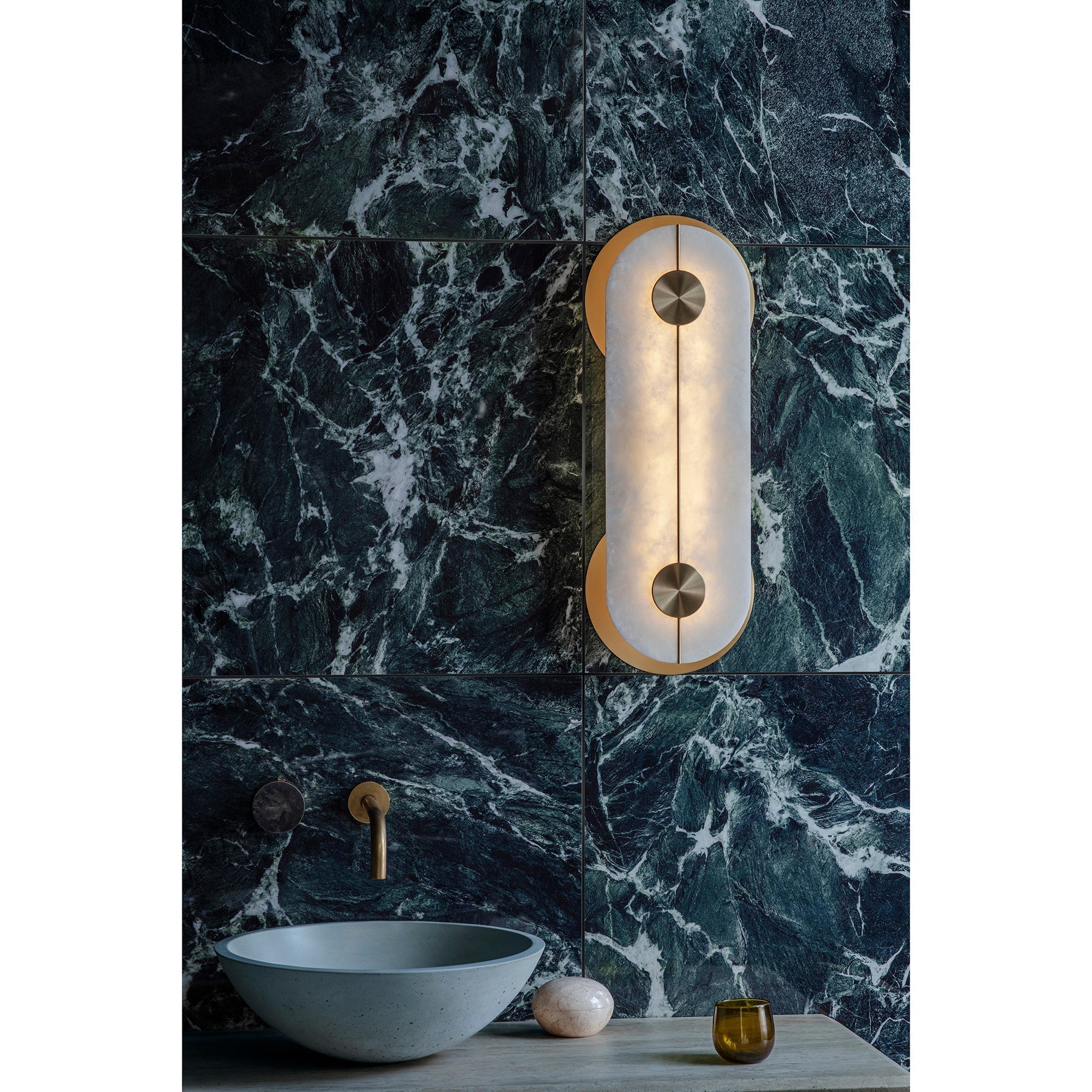 Auriel Modern Minimalist Brass Alabaster Wall Lamp - Letslighting