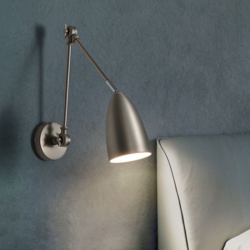 Silva Verstellbare Wandleuchte, Gewölbt, Schwarz/Weiß/Nickel, Wohnzimmer