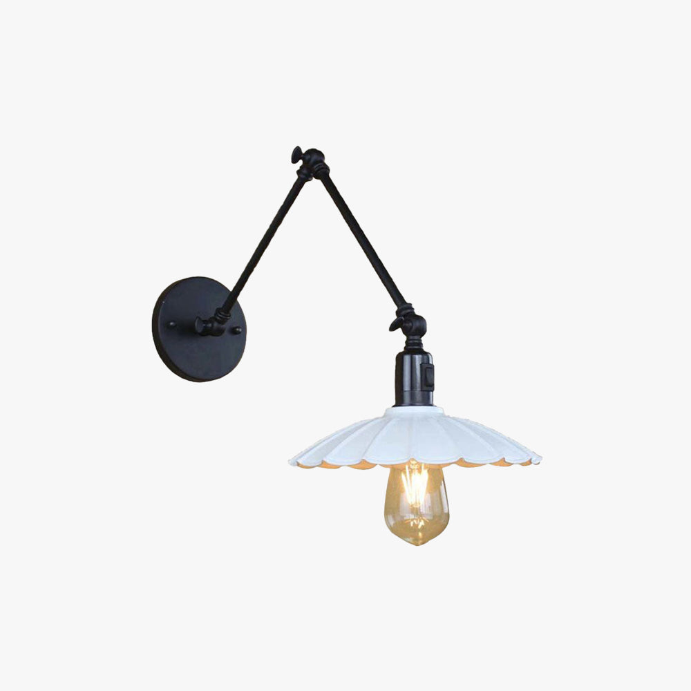 Silva Modern Wandleuchte Verstellbar, Schwarz/Weiß, Schlafzimmer, Metall