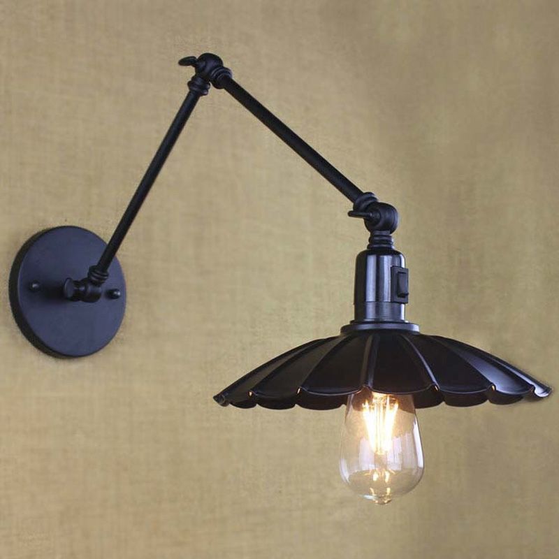 Silva Modern Wandleuchte Verstellbar, Schwarz/Weiß, Schlafzimmer, Metall