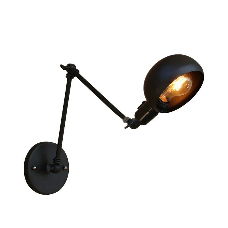 Silva Modern Wandleuchte Kuppel, schwarz, Schlafzimmer, Metall