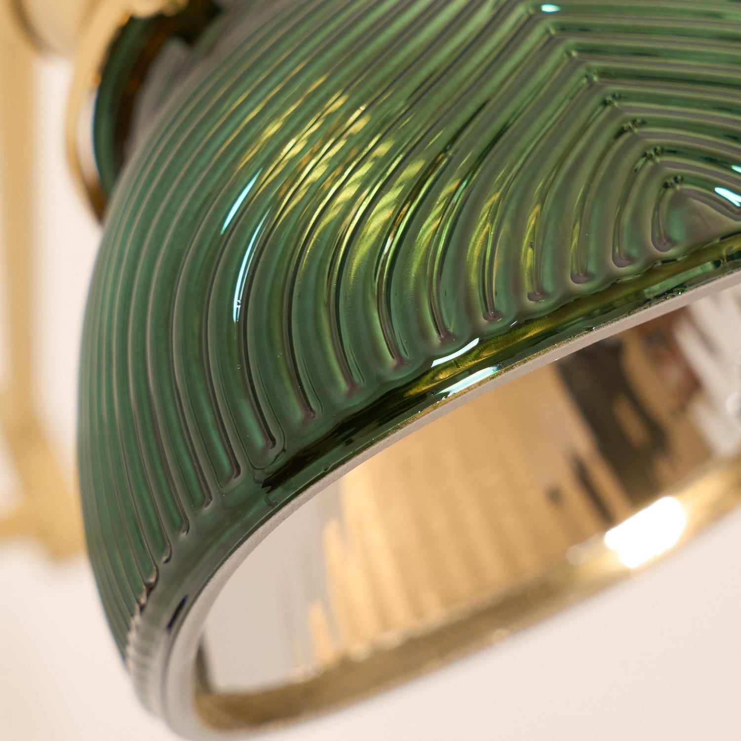 Emeric Adjustable Swing Arm Wall Lamp with Green Glass Shade - Letslighting