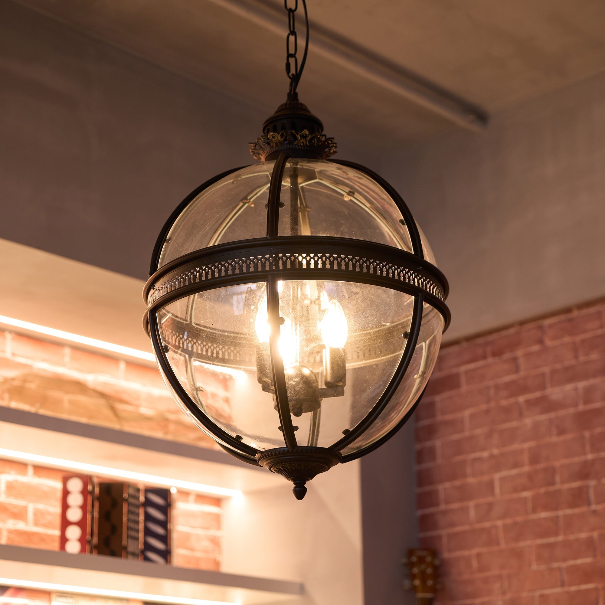 Edward Retro Pendelleuchte aus Glas