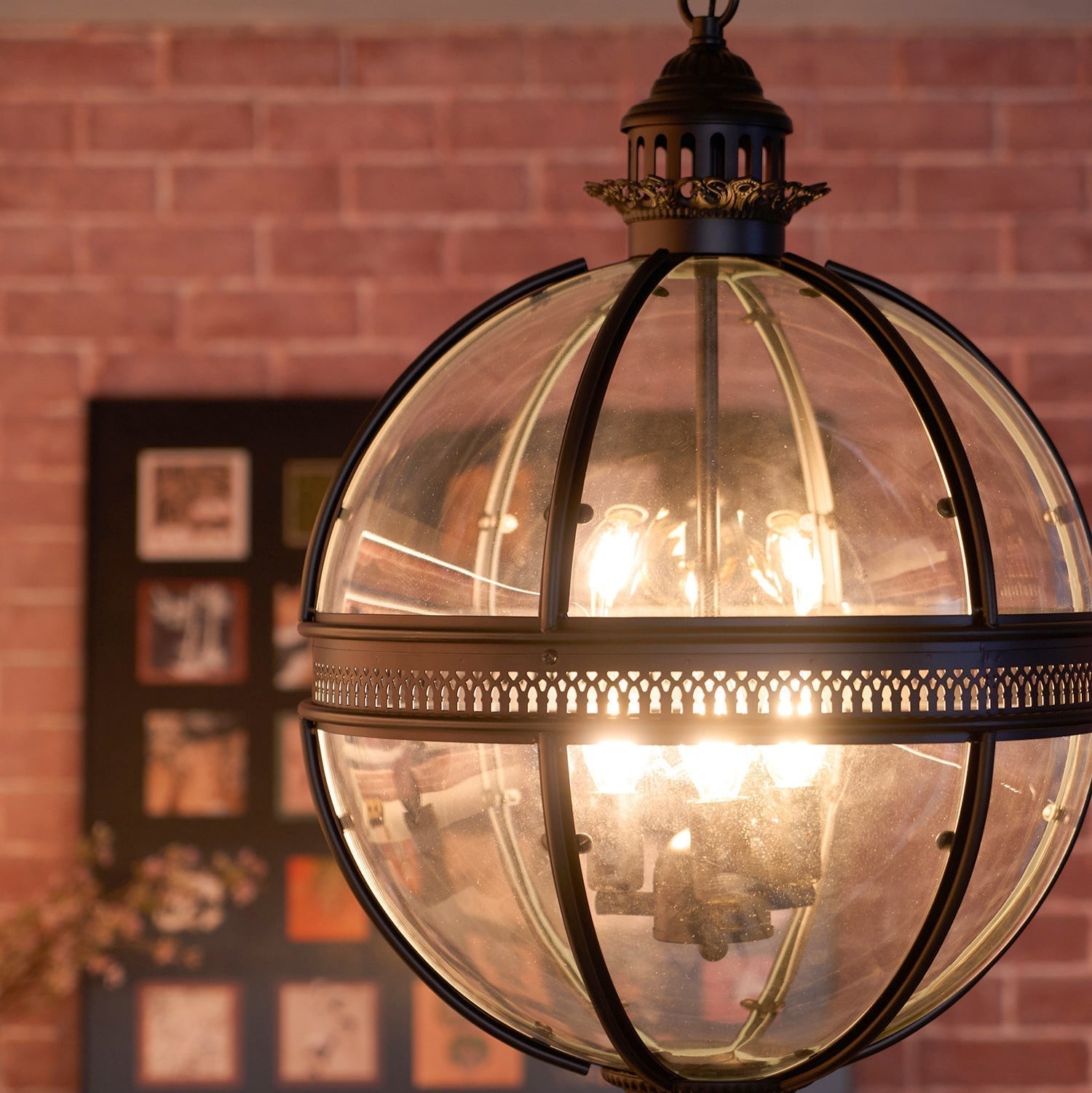 Edward Retro Pendelleuchte aus Glas