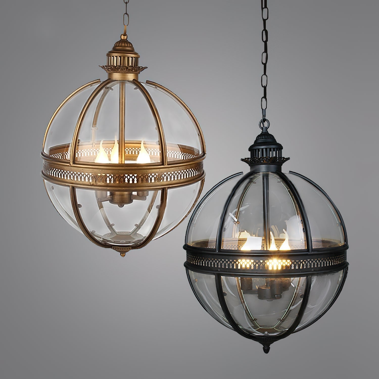 Edward Retro Pendelleuchte aus Glas