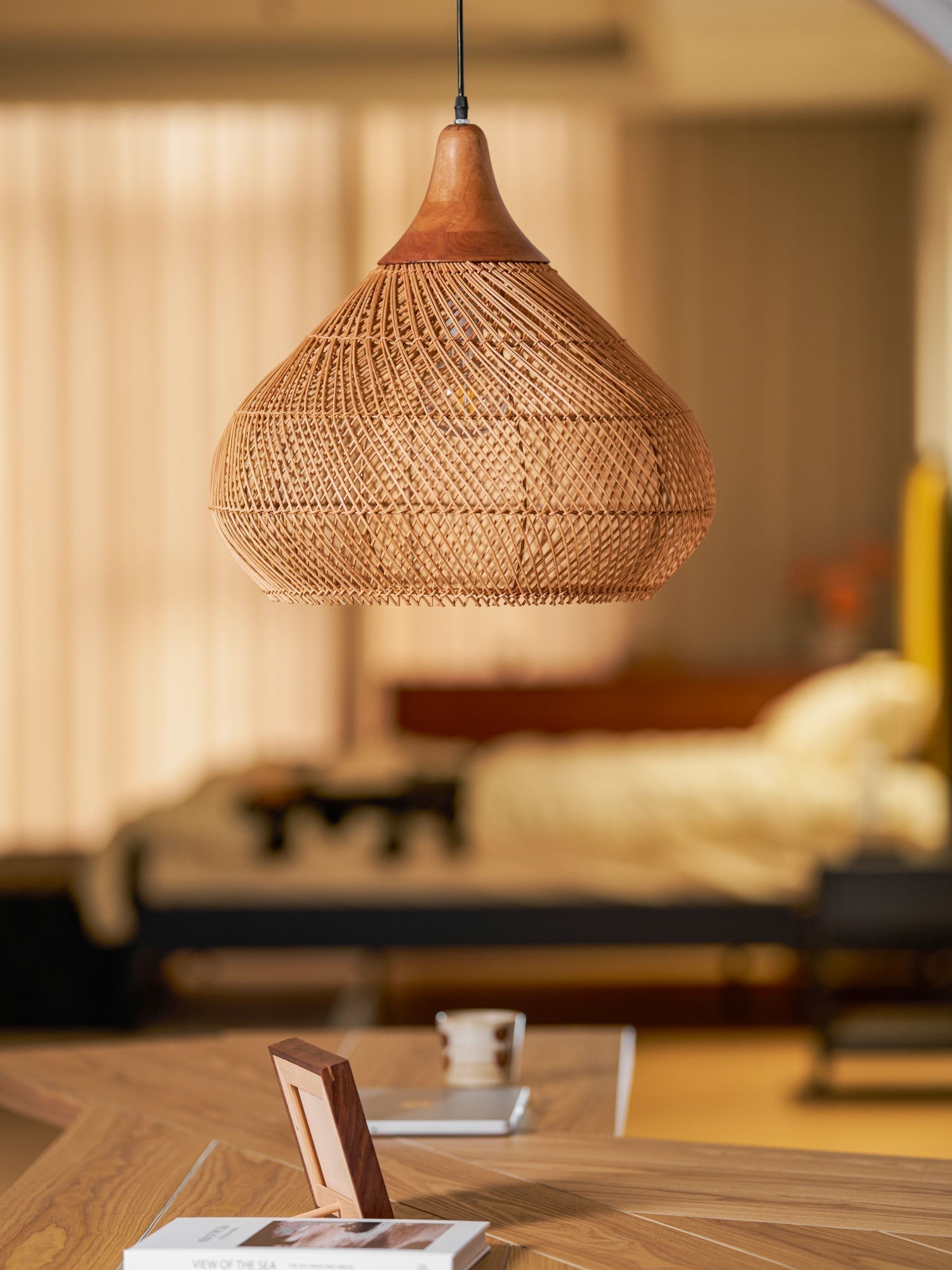 Solavn Rattanholz Pendelleuchte-Letslighting