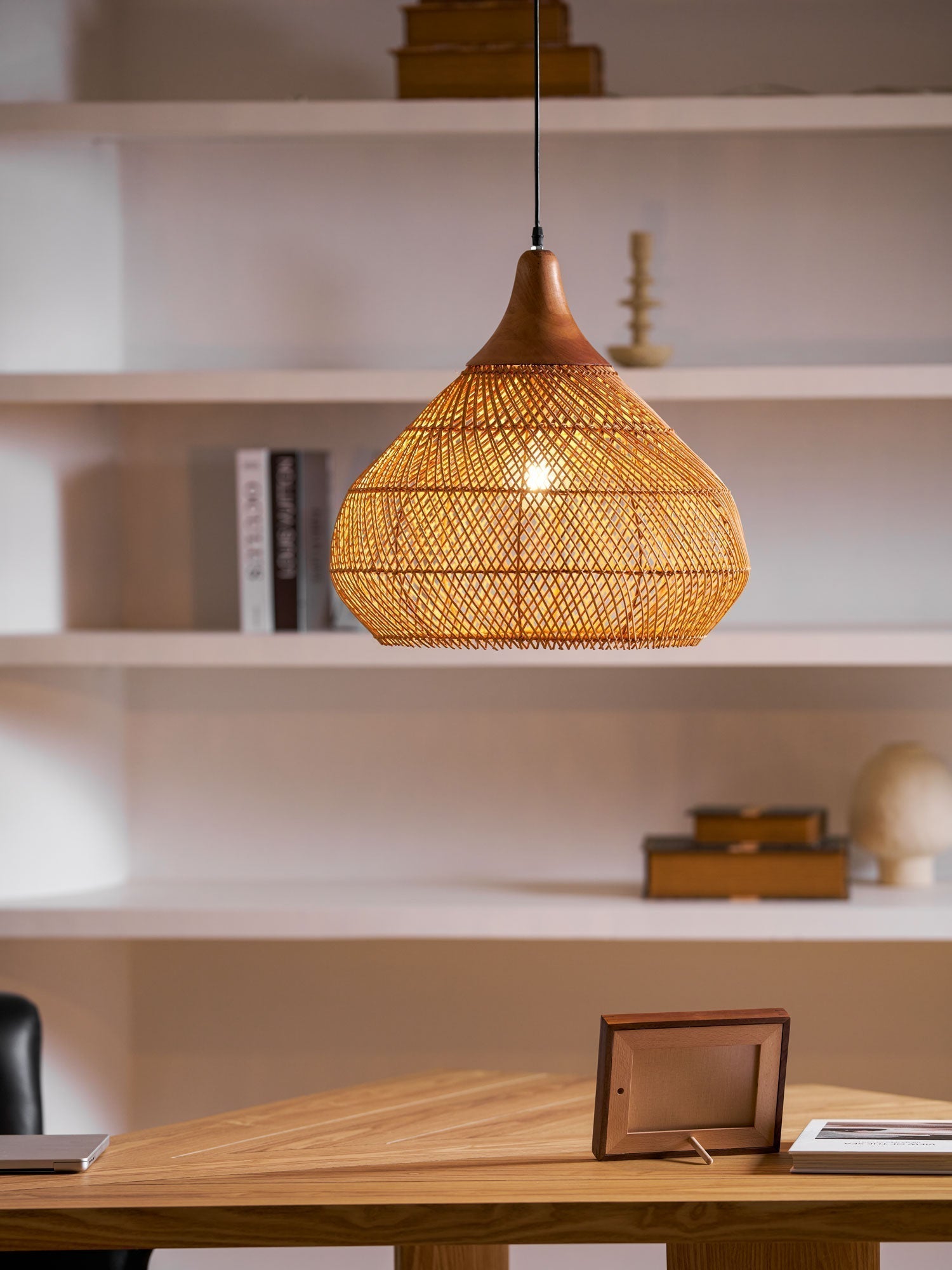 Solavn Rattanholz Pendelleuchte-Letslighting