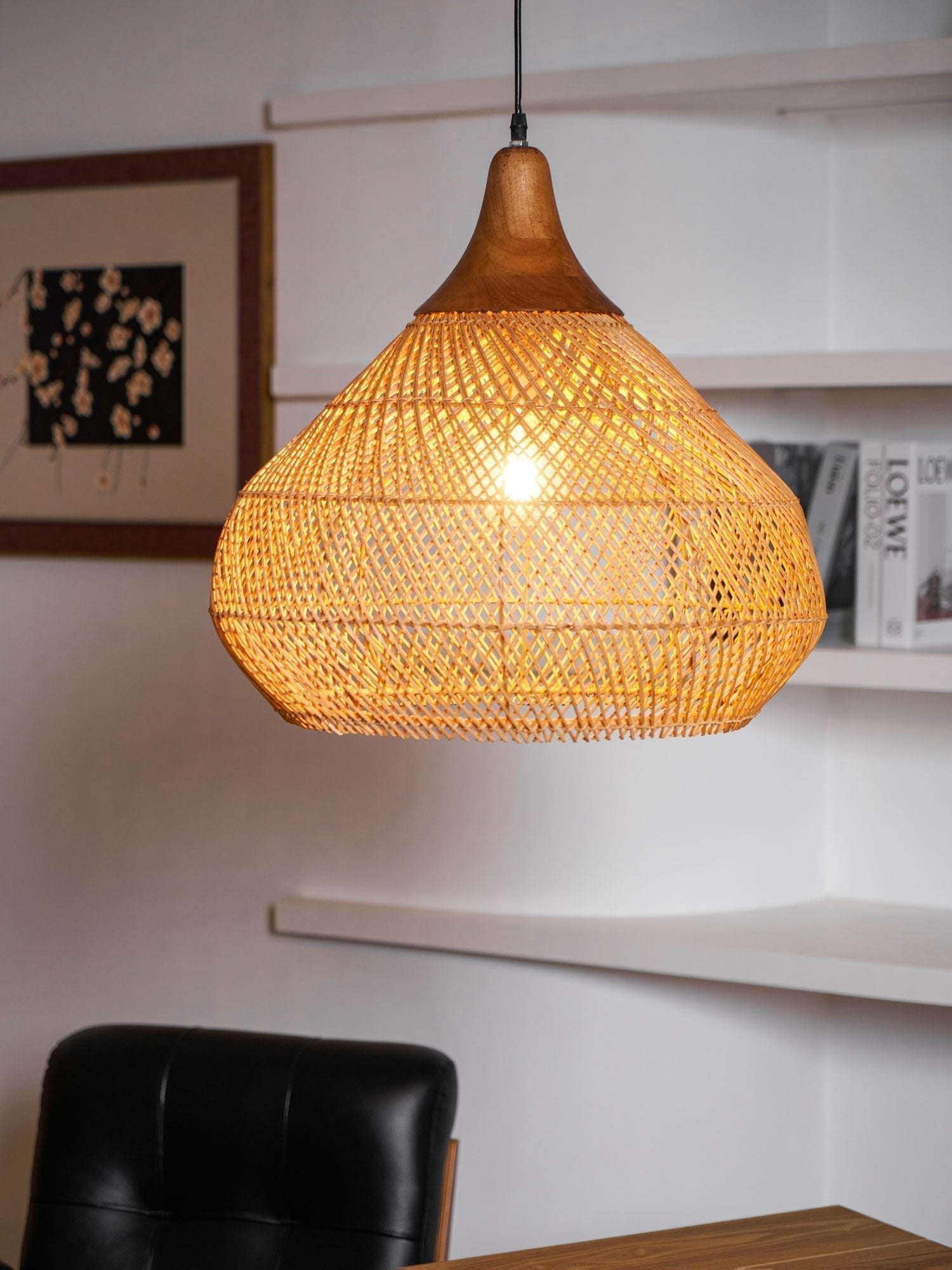 Solavn Rattanholz Pendelleuchte-Letslighting