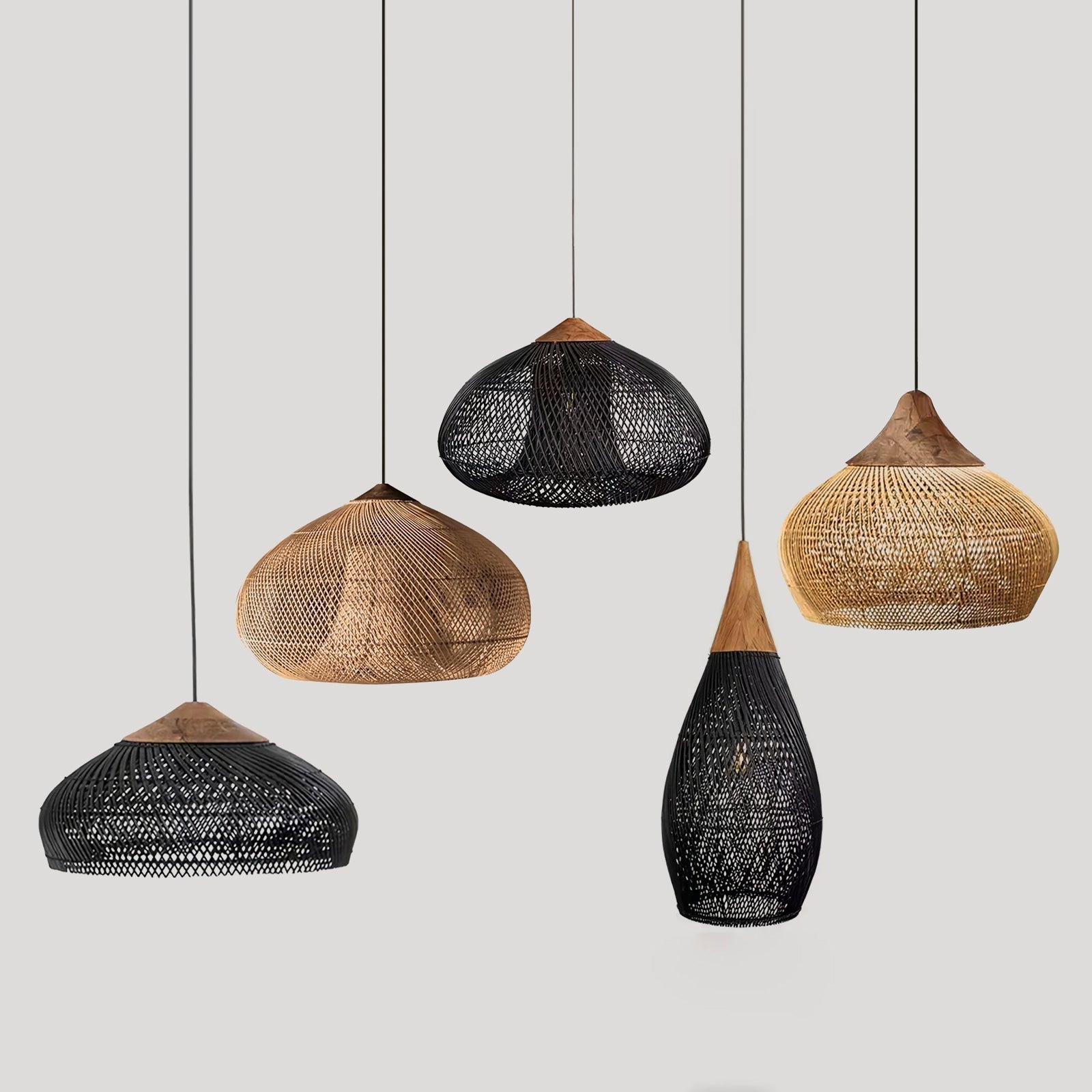 Solavn Rattanholz Pendelleuchte-Letslighting