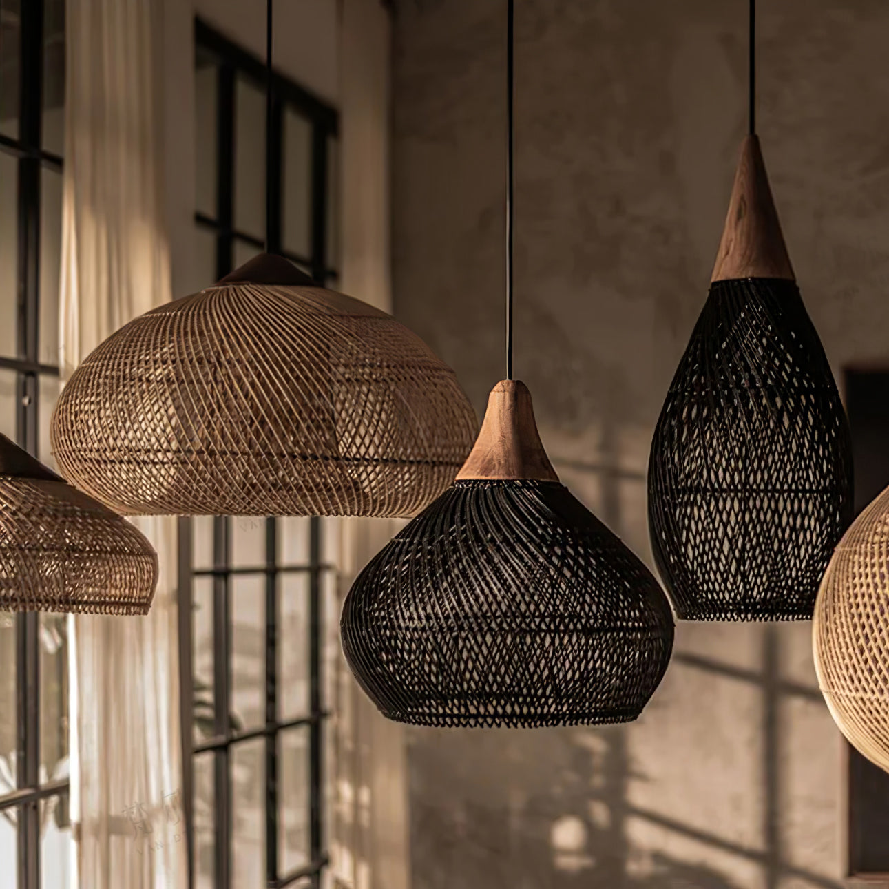 Solavn Rattanholz Pendelleuchte-Letslighting