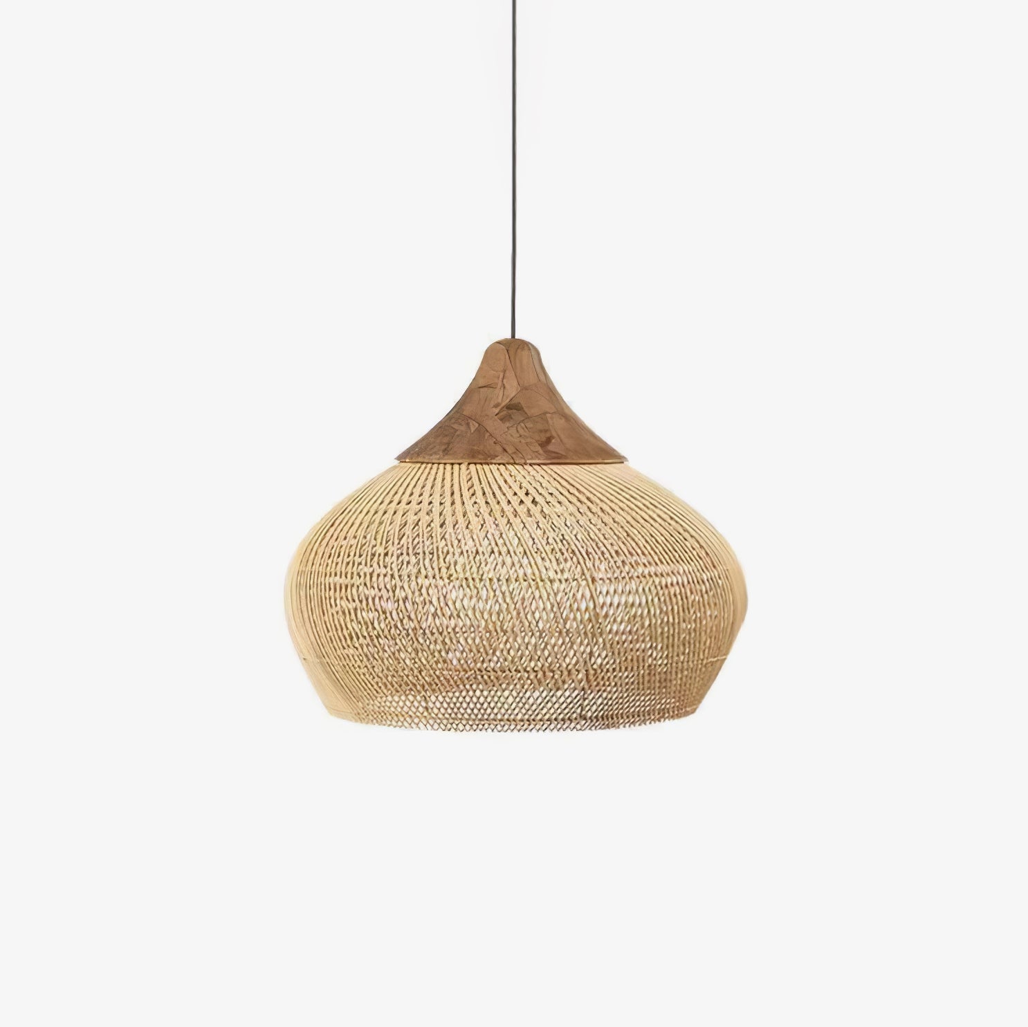 Evelyn Pendelleuchte aus geflochtenem Rattan für das Wohnzimmer