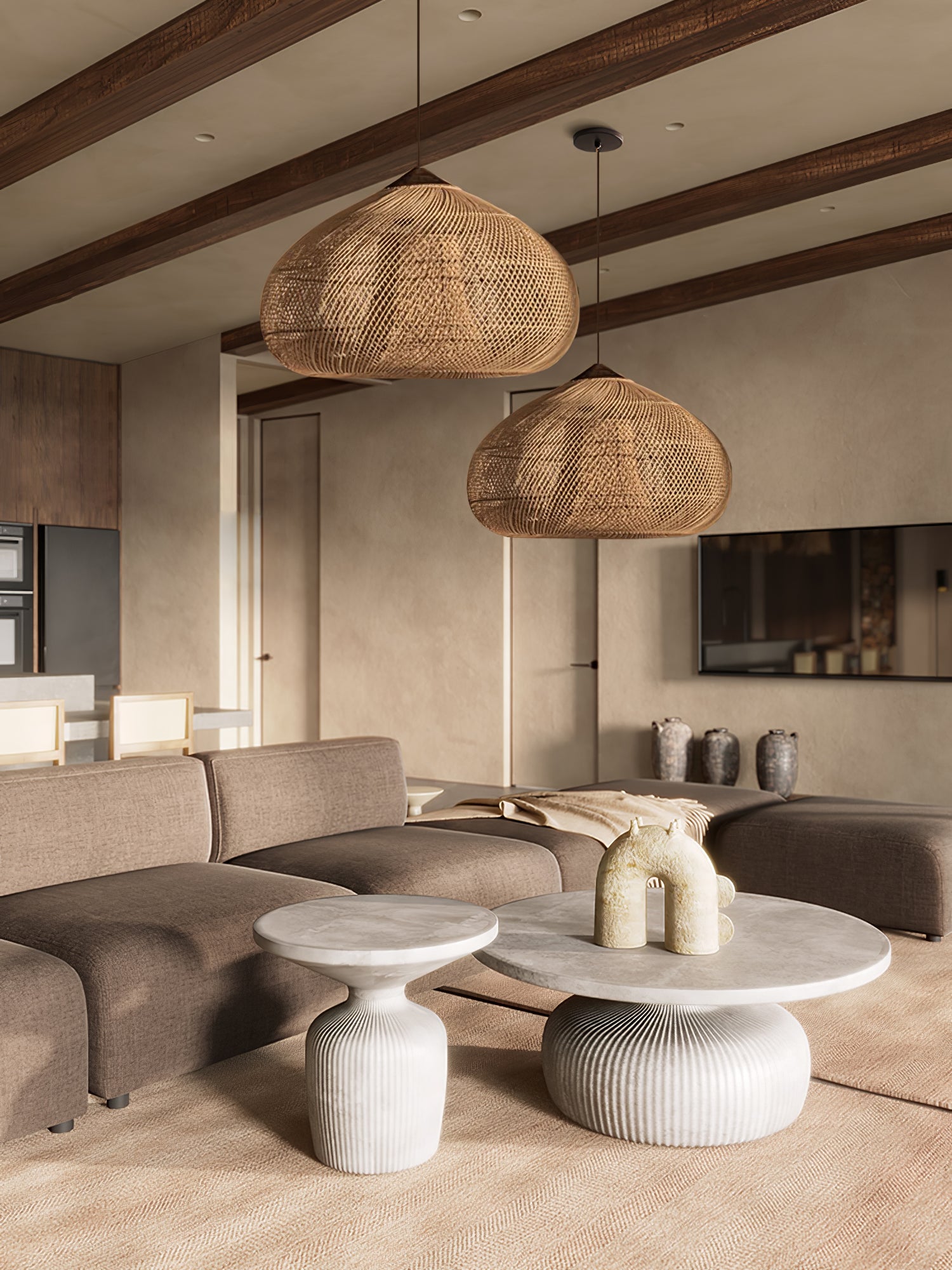Solavn Rattanholz Pendelleuchte-Letslighting