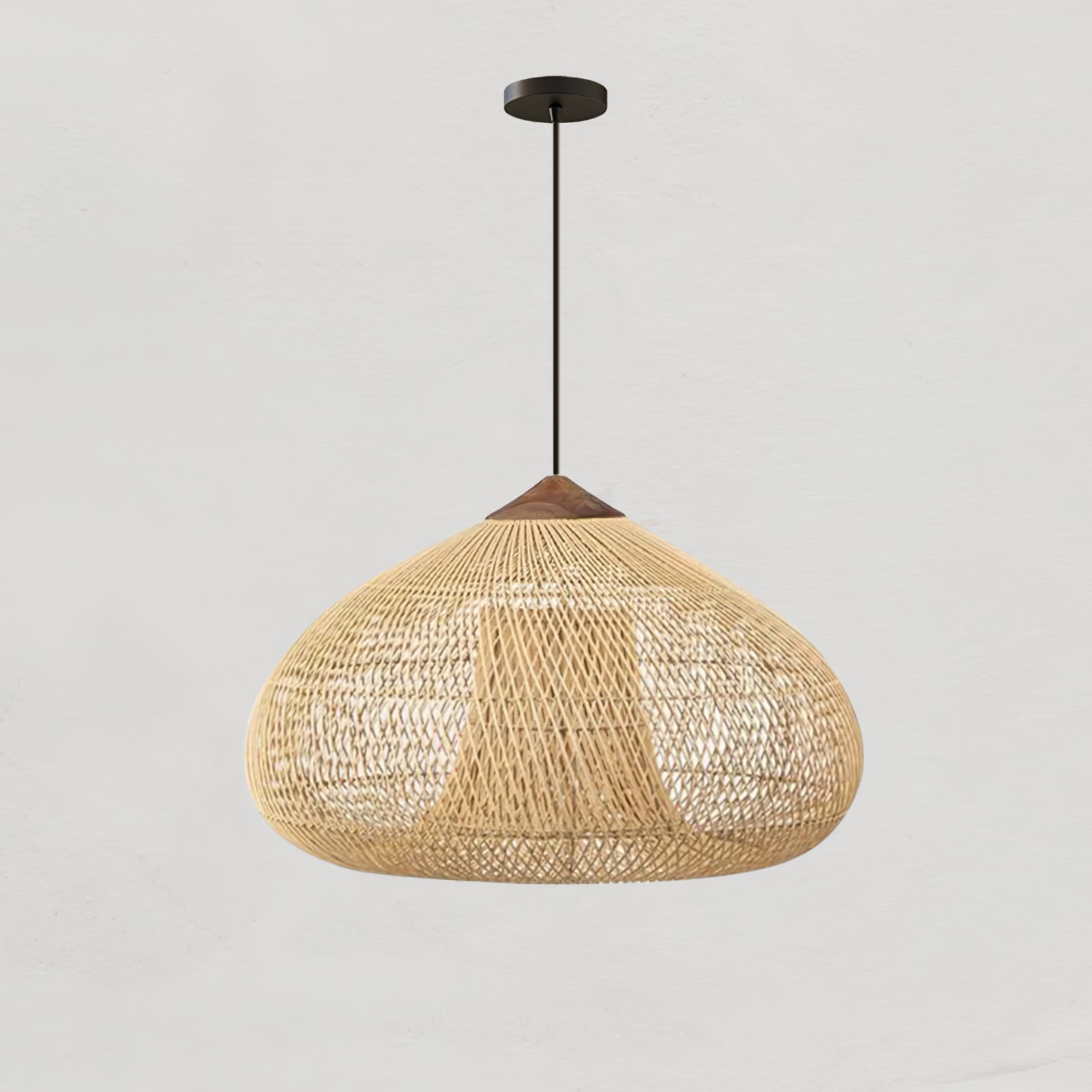 Evelyn Pendelleuchte aus geflochtenem Rattan für das Wohnzimmer