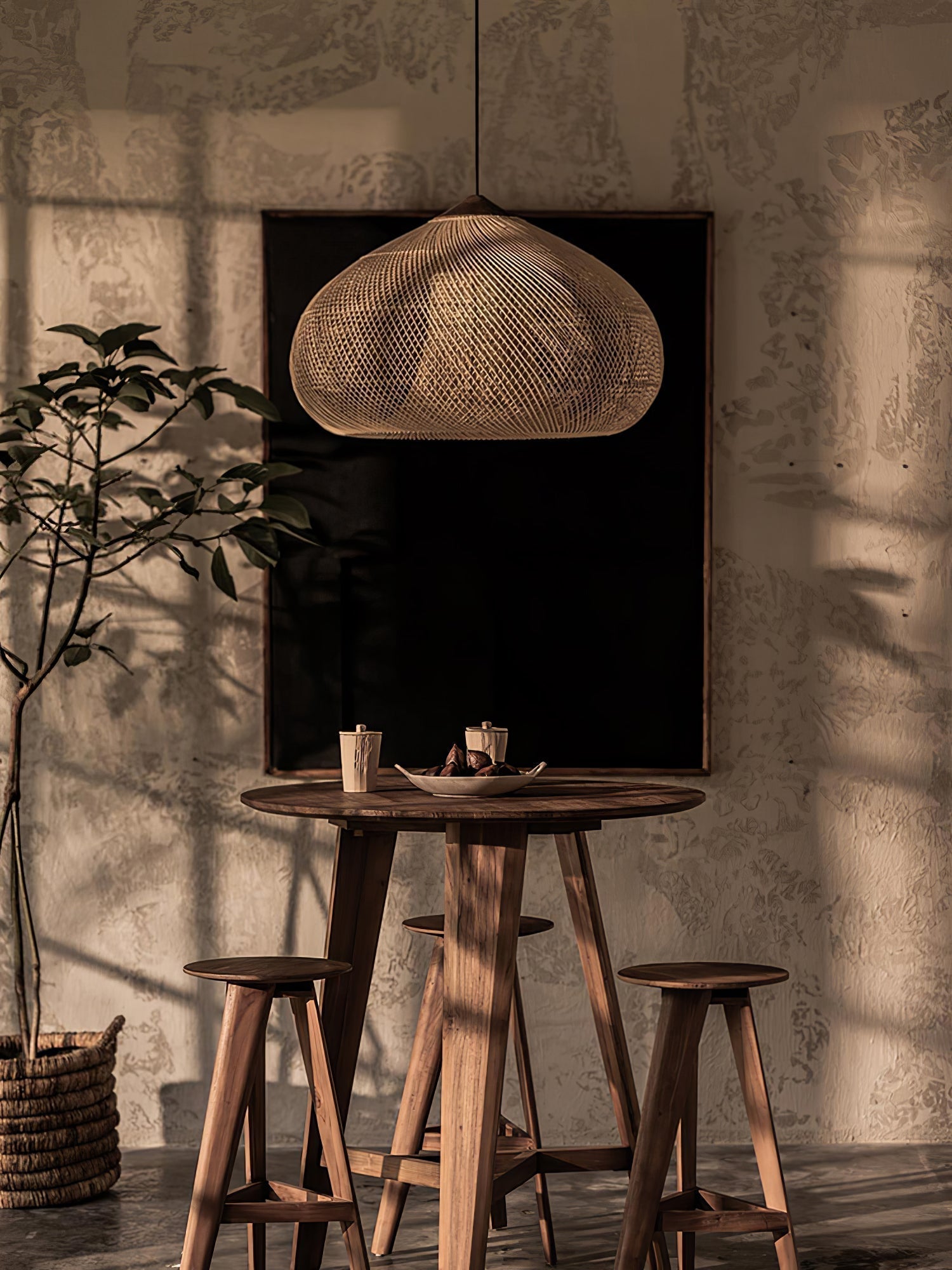 Solavn Rattanholz Pendelleuchte-Letslighting