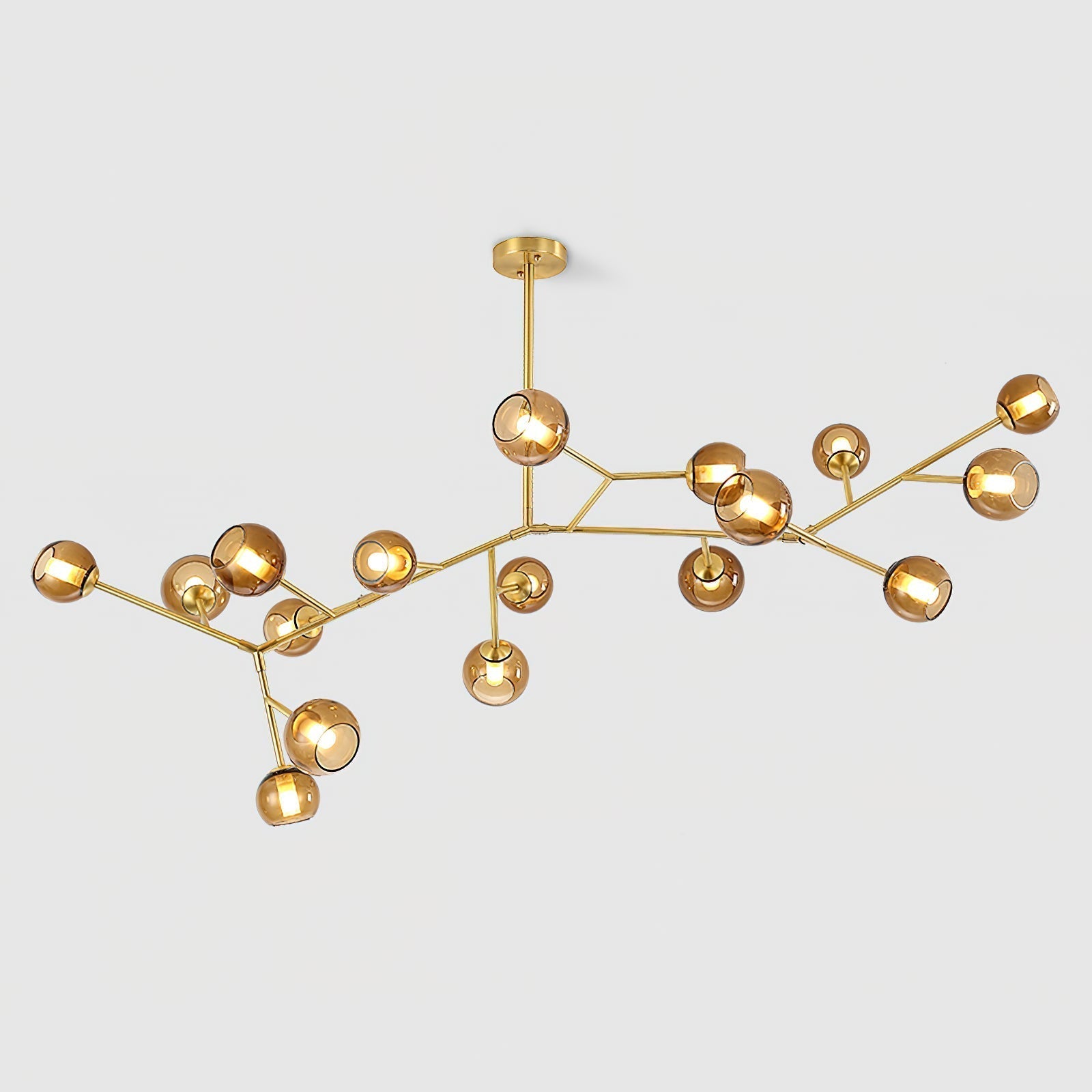 Kinetic Messing-Glas-Kronleuchter-Letslighting