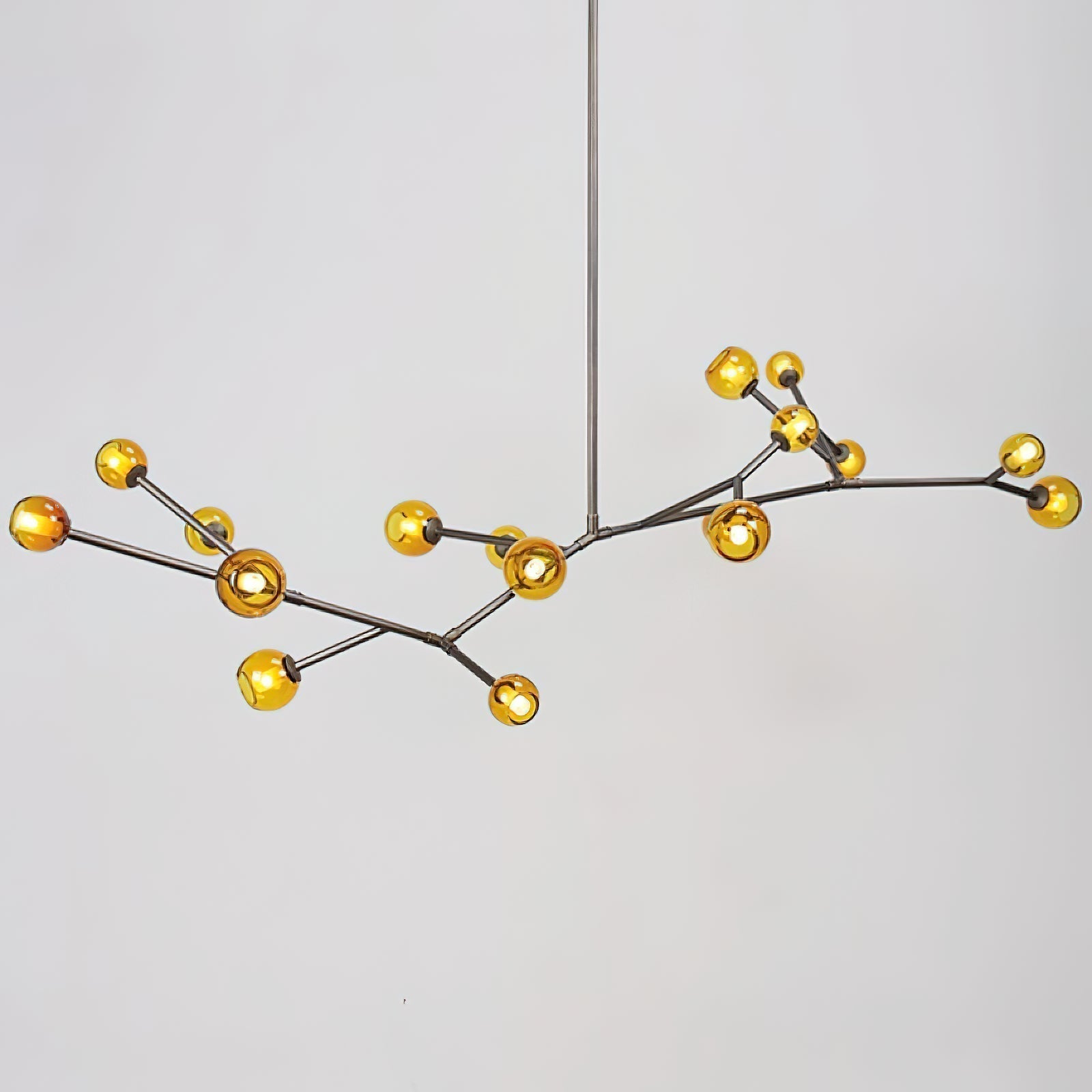 Kinetic Messing-Glas-Kronleuchter-Letslighting