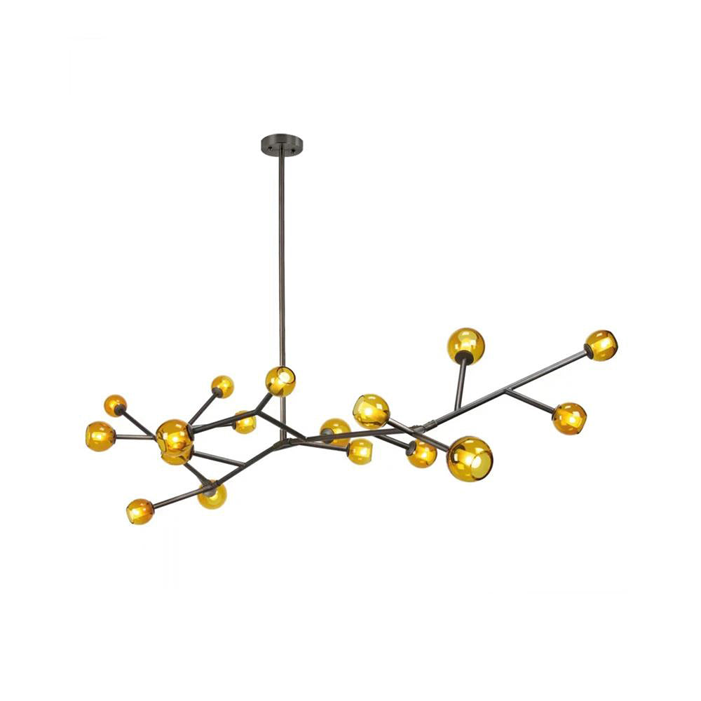 Kinetic Messing-Glas-Kronleuchter-Letslighting