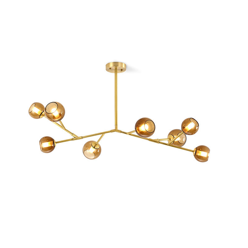 Kinetic Messing-Glas-Kronleuchter-Letslighting