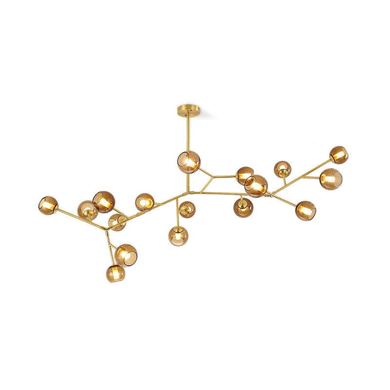 Kinetic Messing-Glas-Kronleuchter-Letslighting