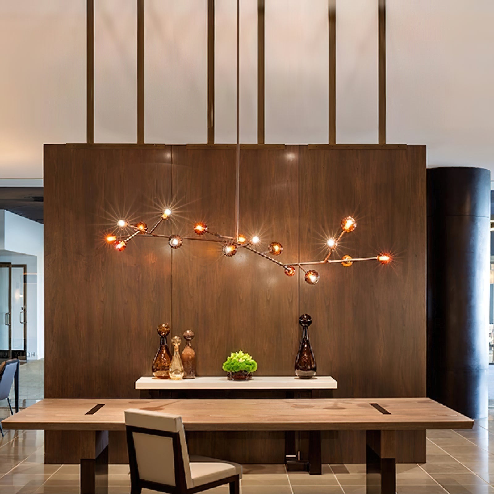 Kinetic Messing-Glas-Kronleuchter-Letslighting