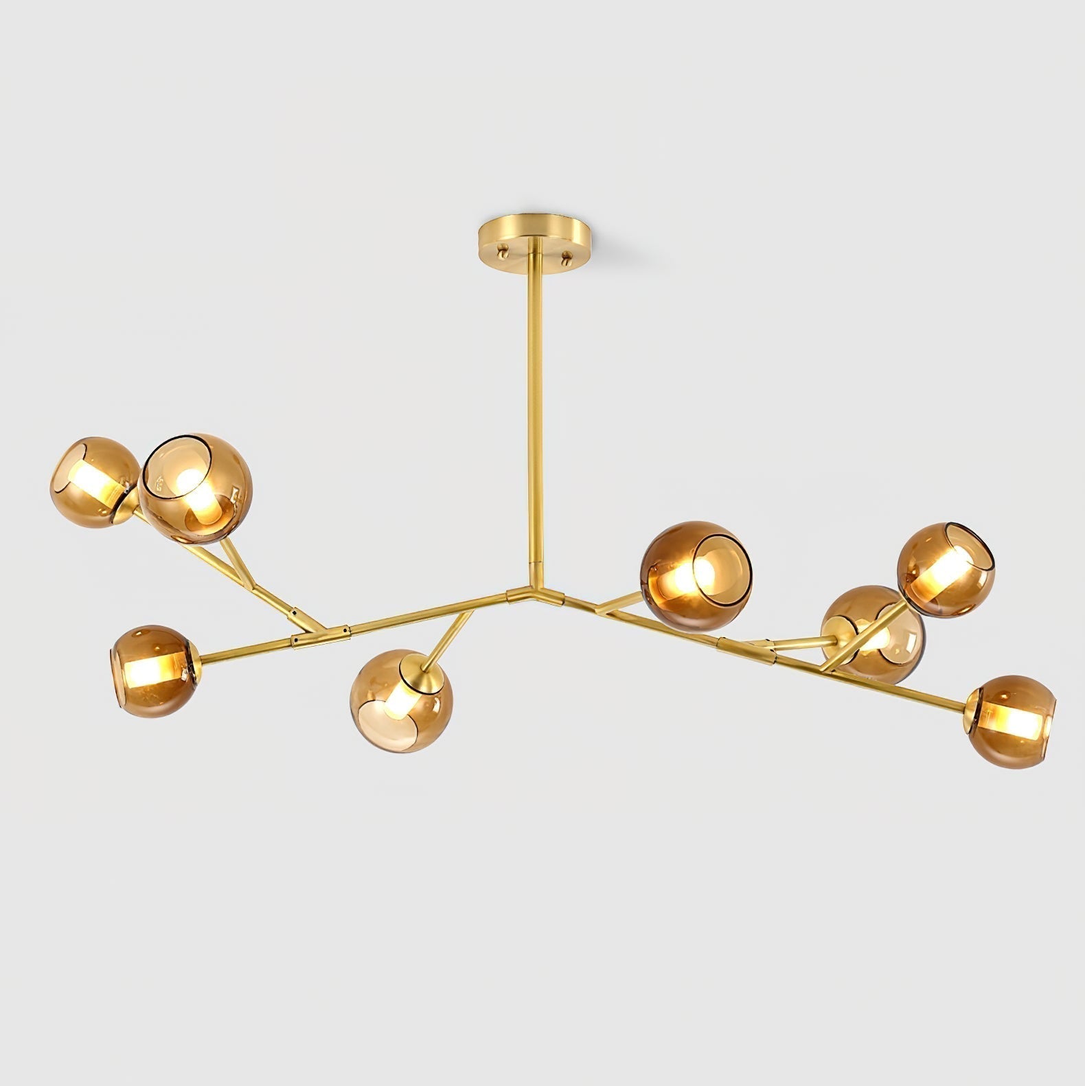 Kinetic Messing-Glas-Kronleuchter-Letslighting