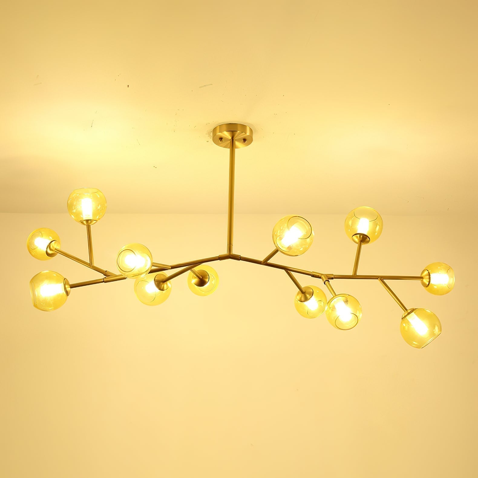 Kinetic Messing-Glas-Kronleuchter-Letslighting