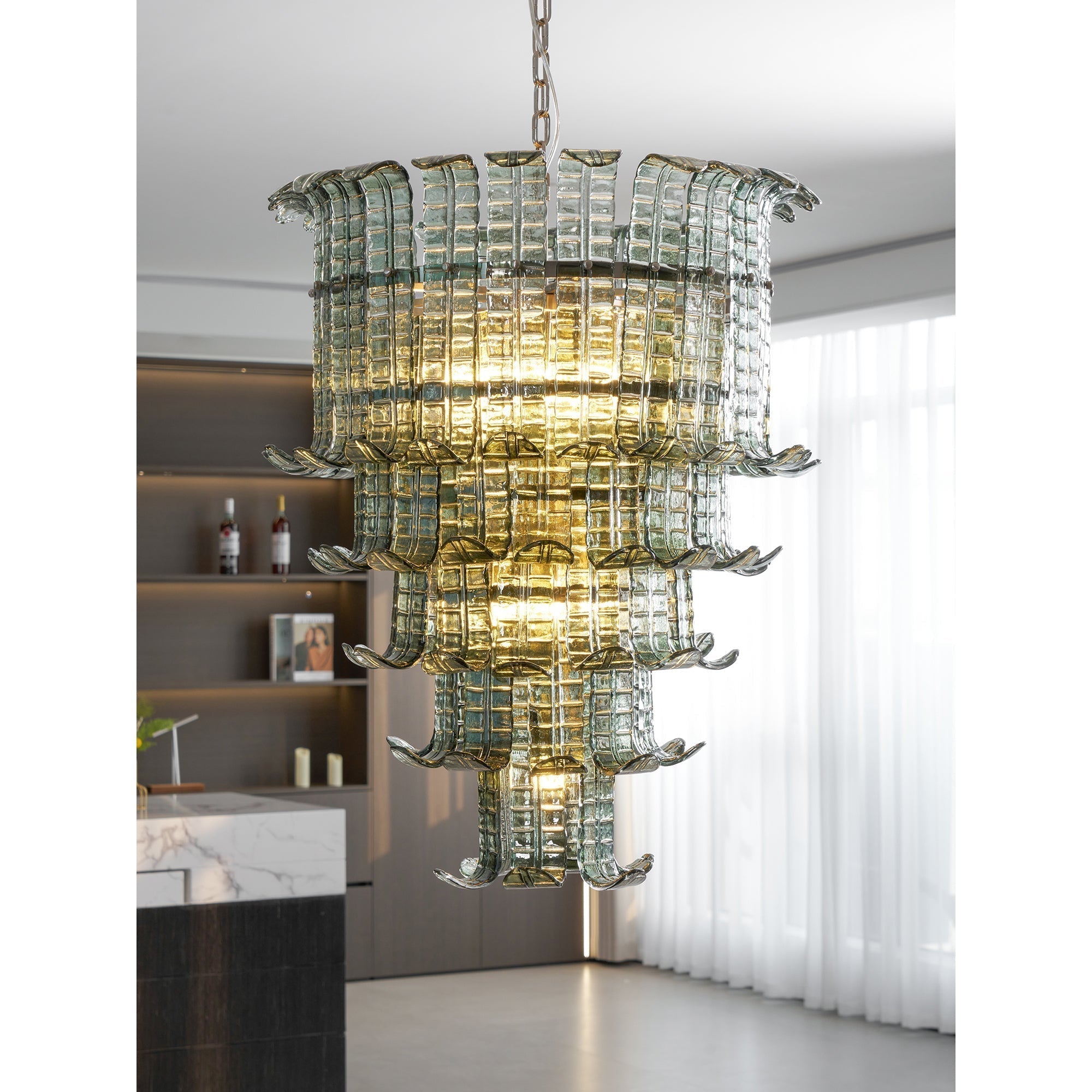 Aether Postmodern Luxury Glass Metal Chandelier - Letslighting